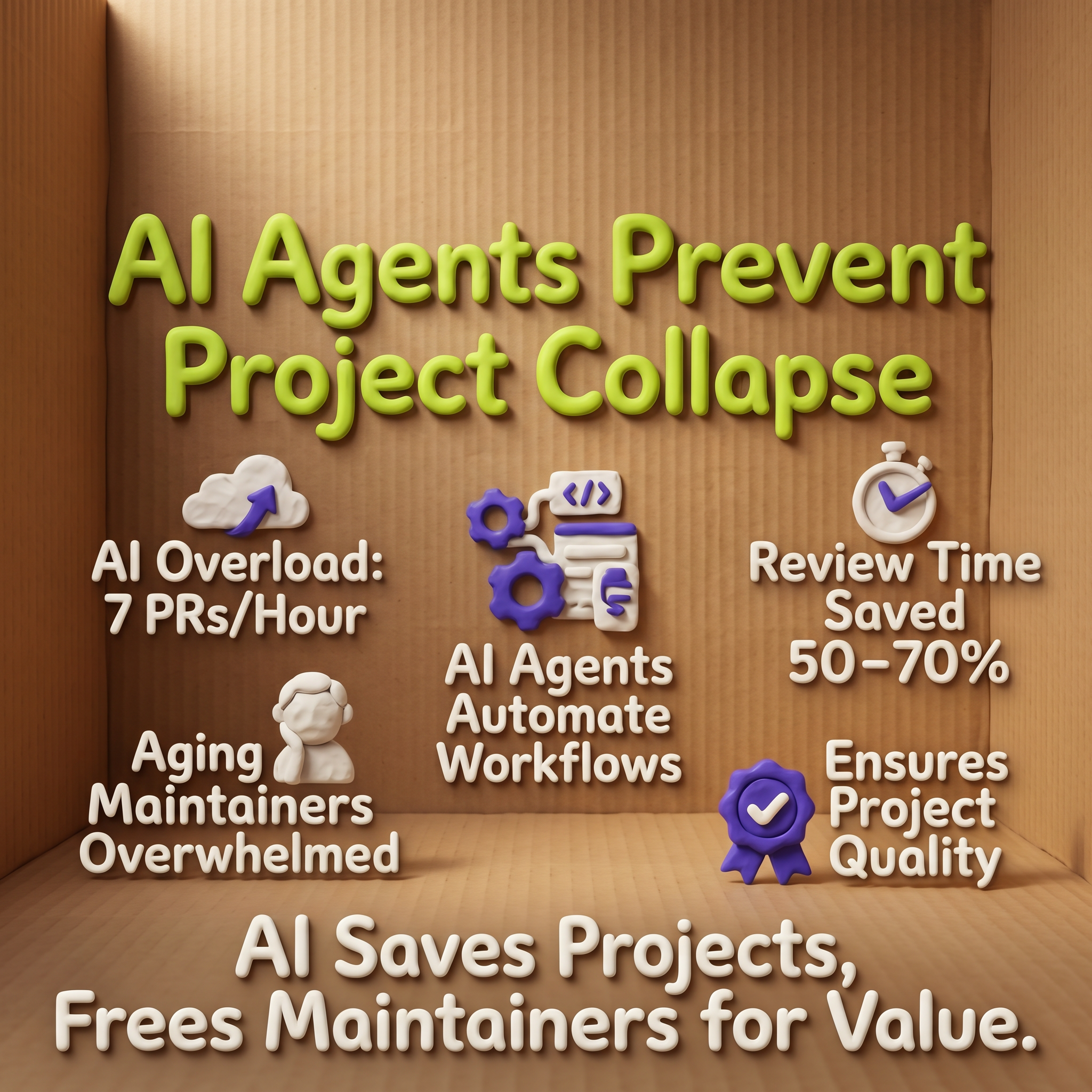 AI Agents Prevent Open-Source Project Collapse: 7 PRs/Hour Managed, 50-70% Review Time Saved