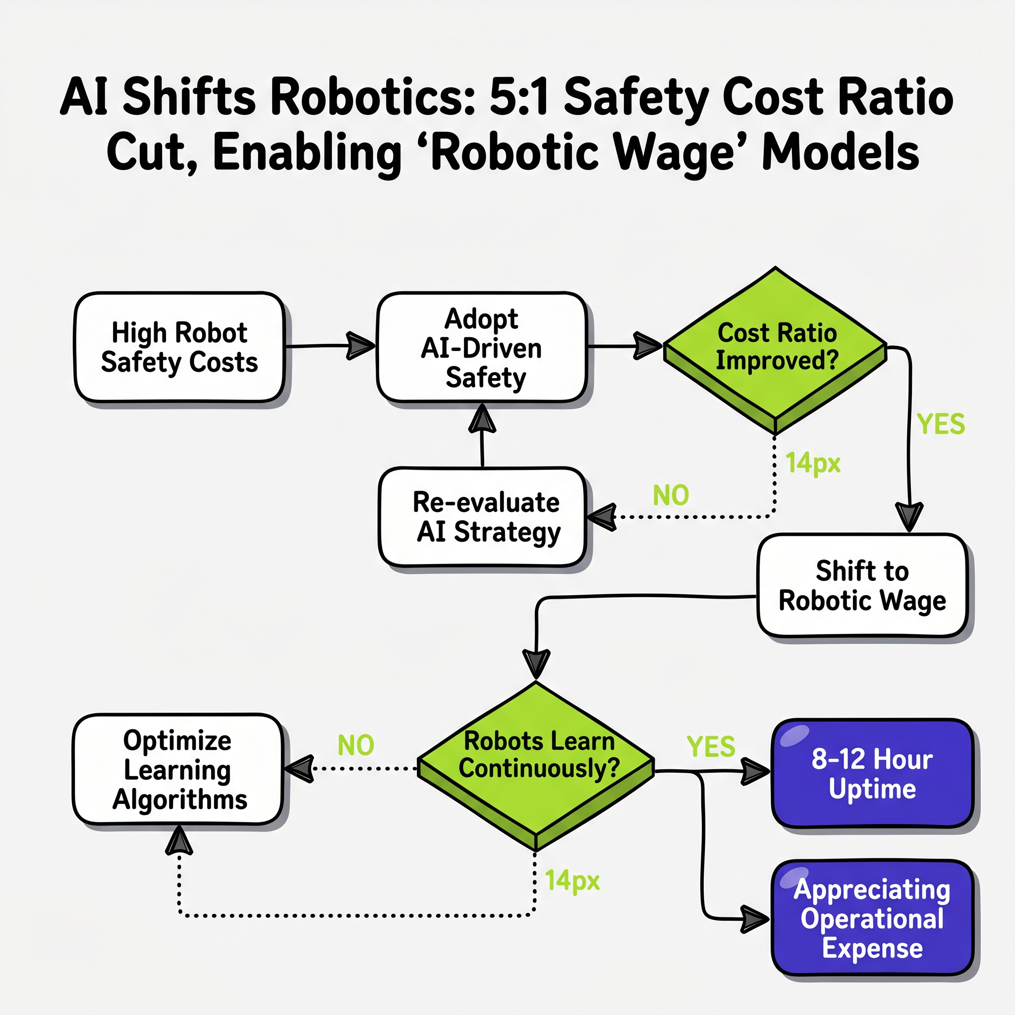 AI Shifts Robotics: 5:1 Safety Cost Ratio Cut, Enabling 'Robotic Wage' Models