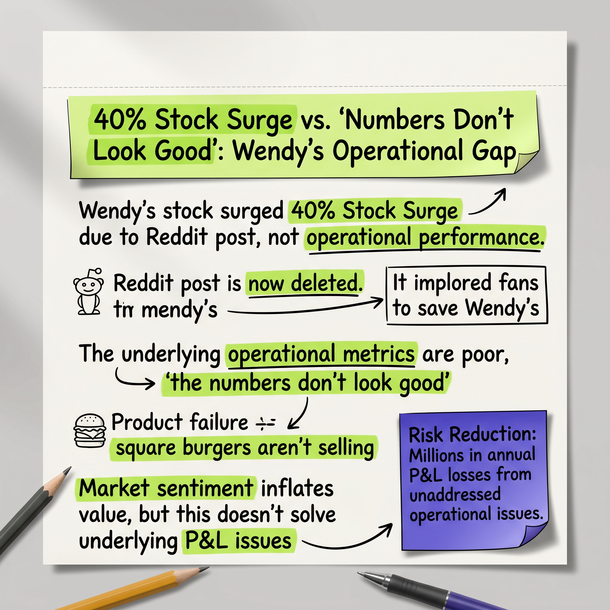 40% Stock Surge vs. 'Numbers Don't Look Good': Wendy's Operational Gap