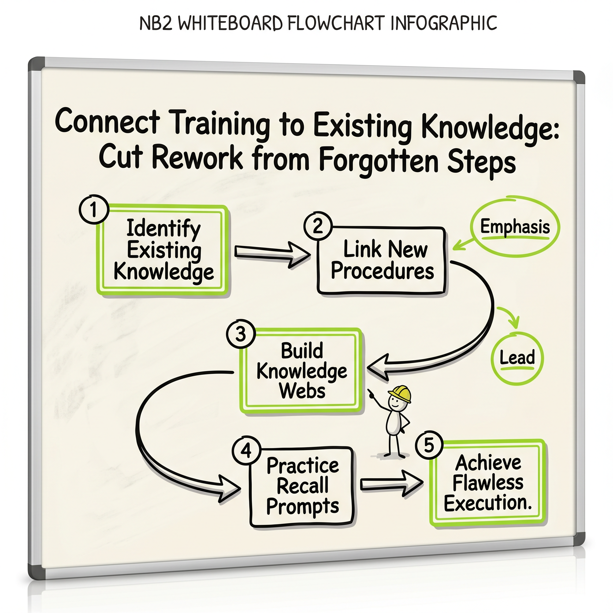 Connect Training to Existing Knowledge: Cut Rework from Forgotten Steps