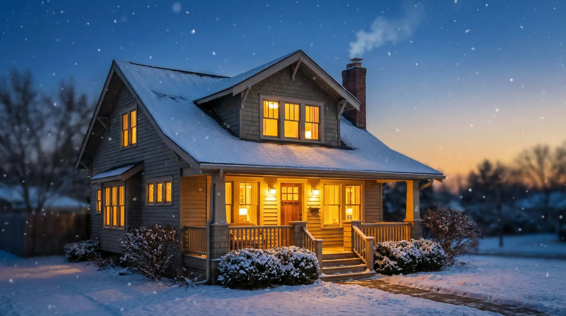 Warm Michigan home in winter