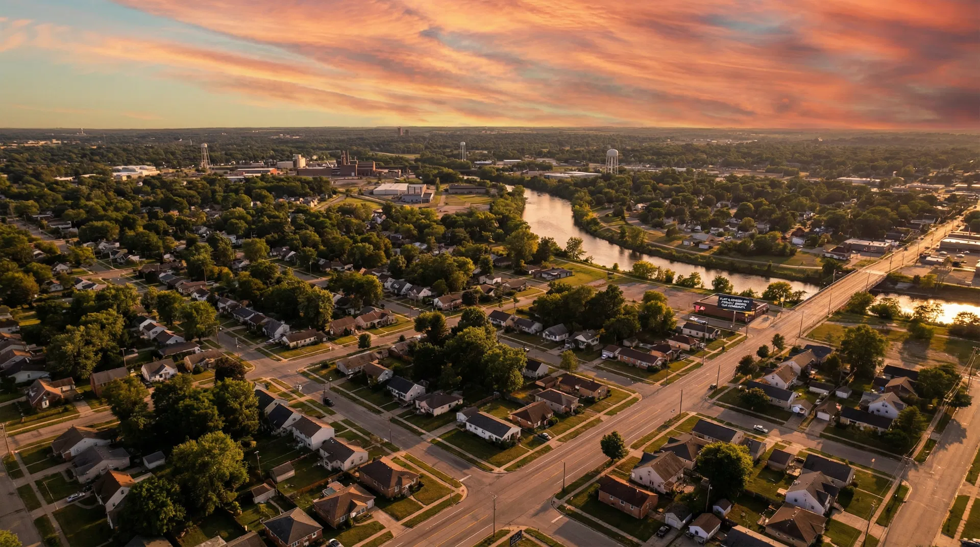 Aerial view of Genesee County, Michigan