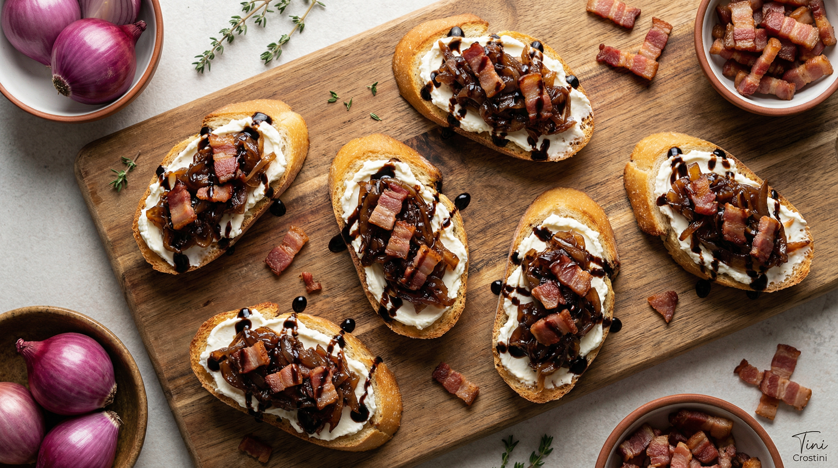The Oink & Onion Marmalade Crostini