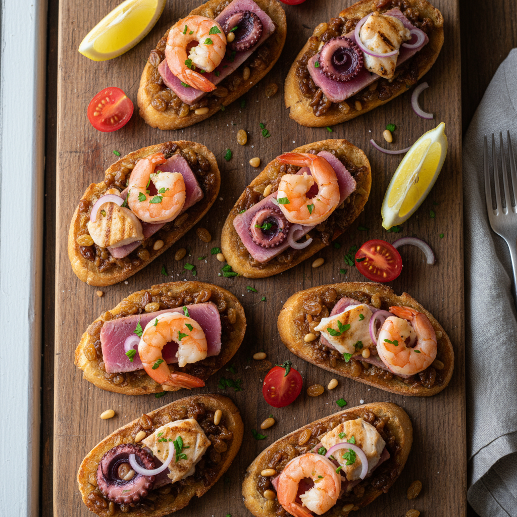 Caponata Jewels on Toast