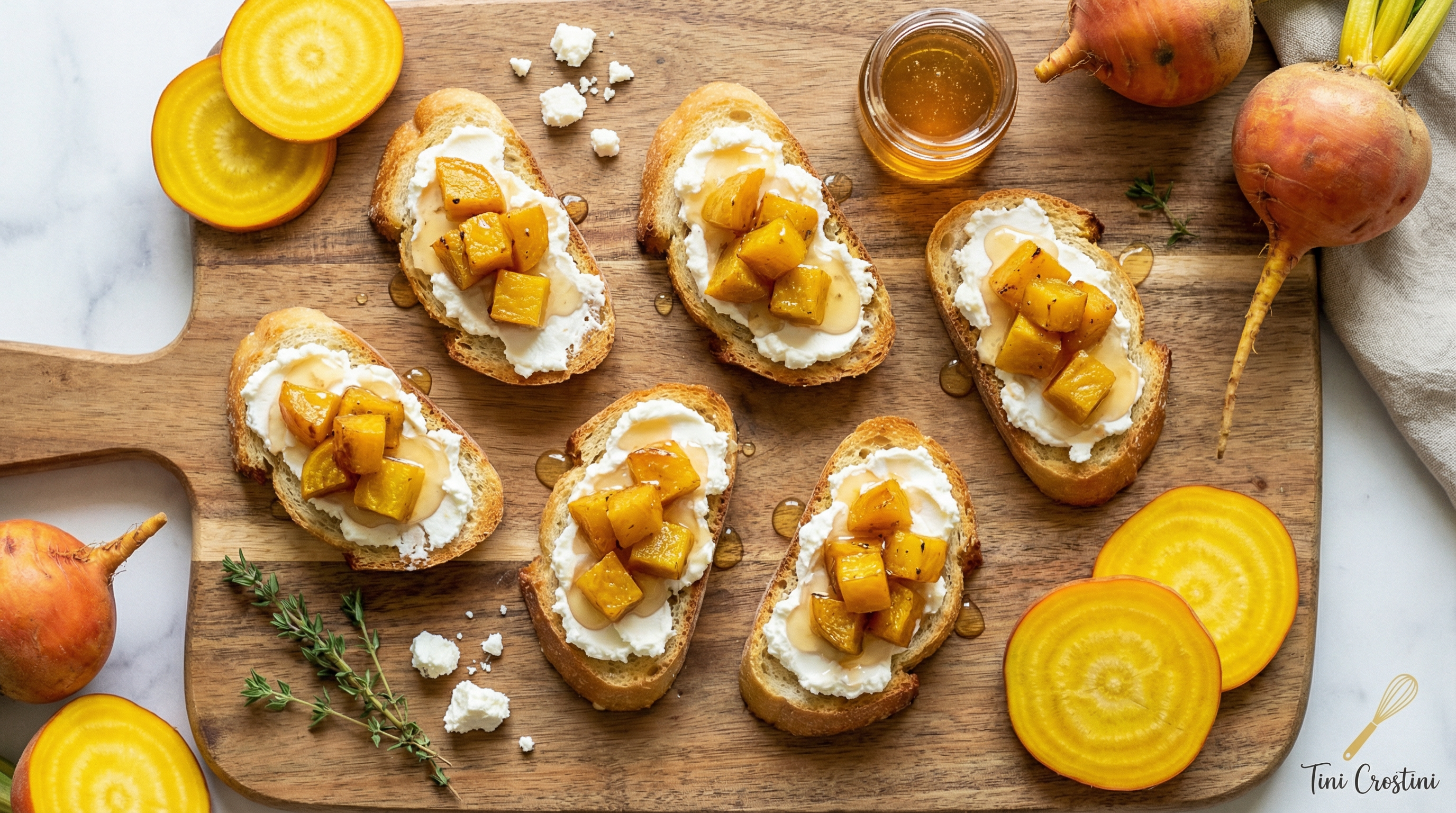 Golden Retriever's Delight: Beet and Honey Crostini