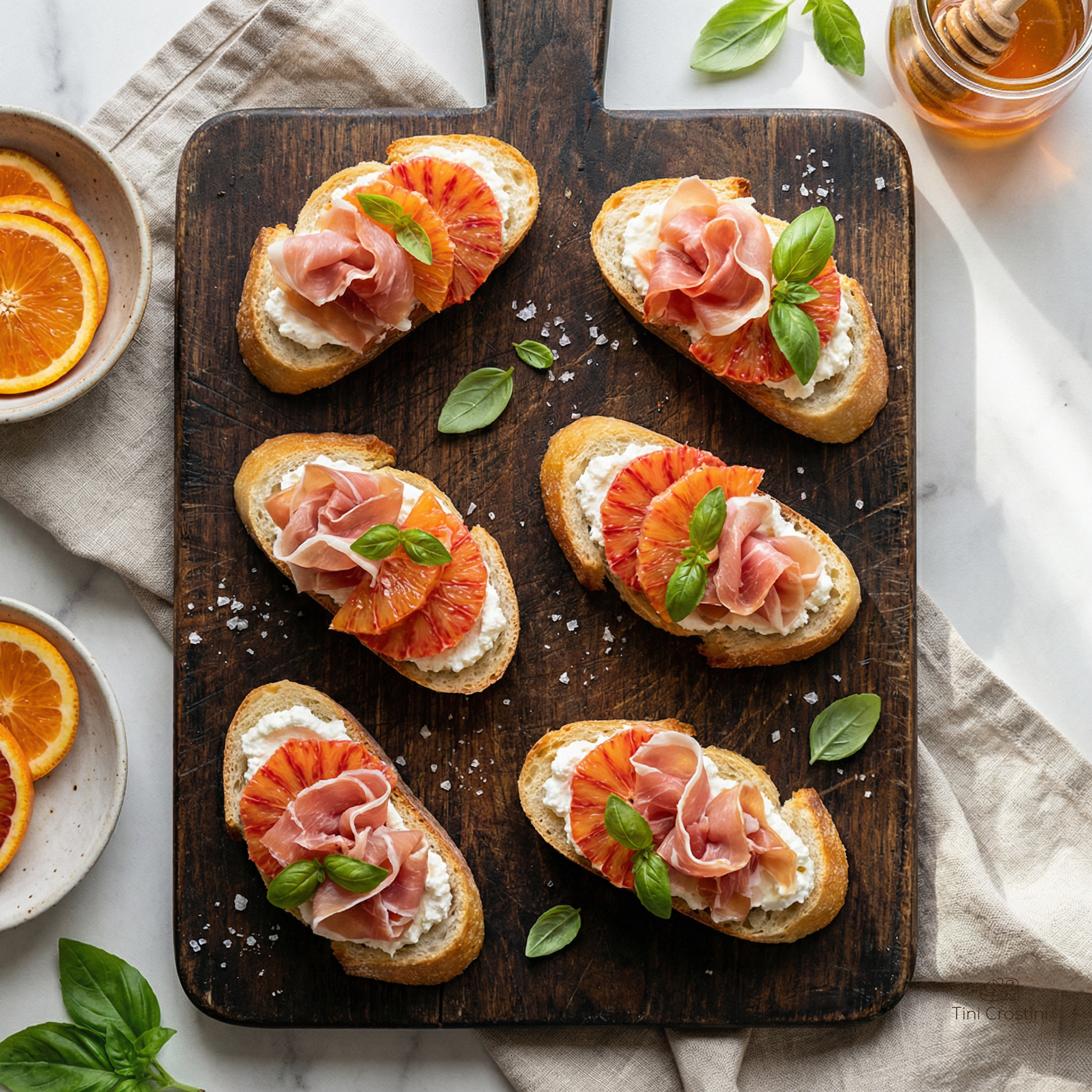 Blood Orange Prosciutto Ricotta Delight