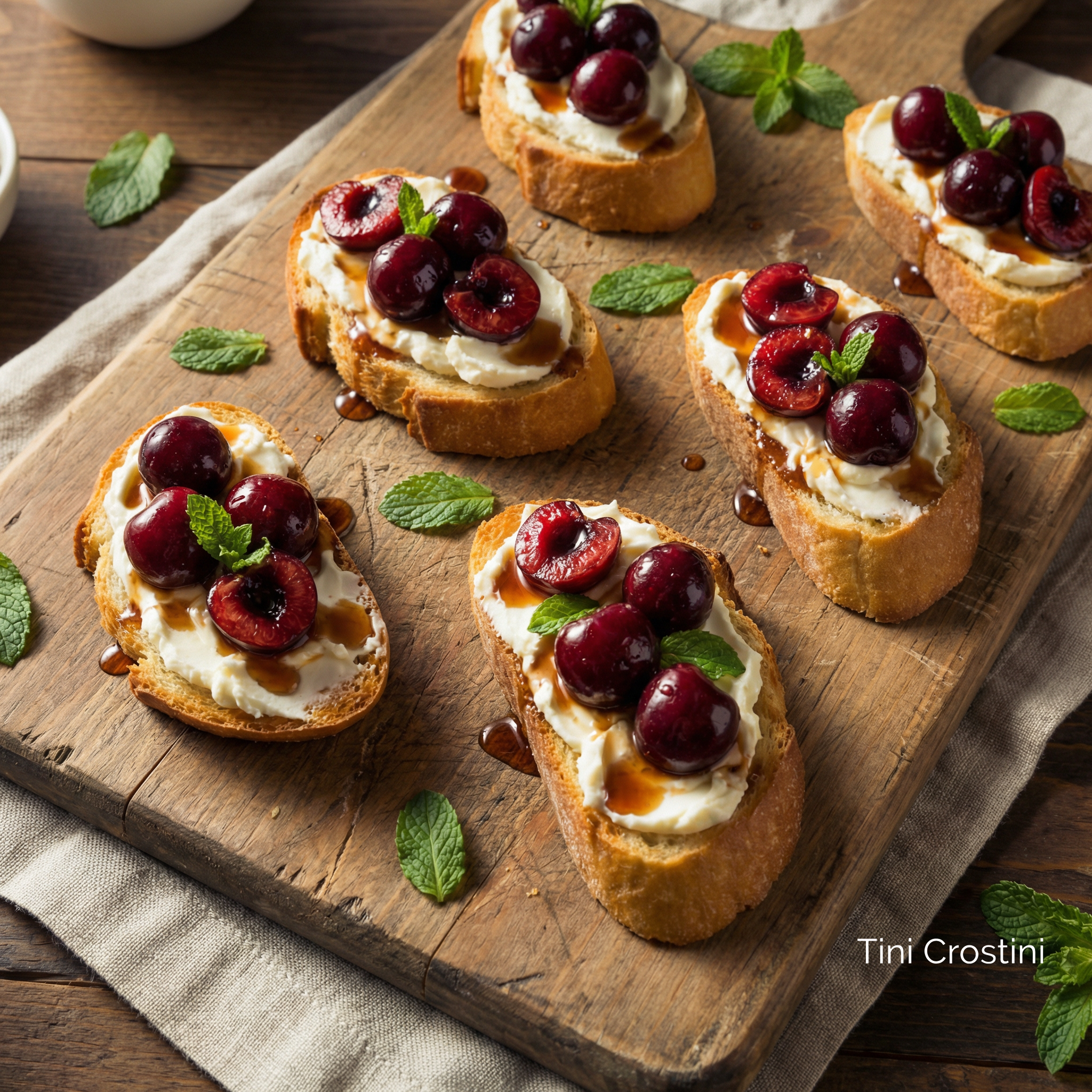 Amaretto Cherry Mascarpone Crostini