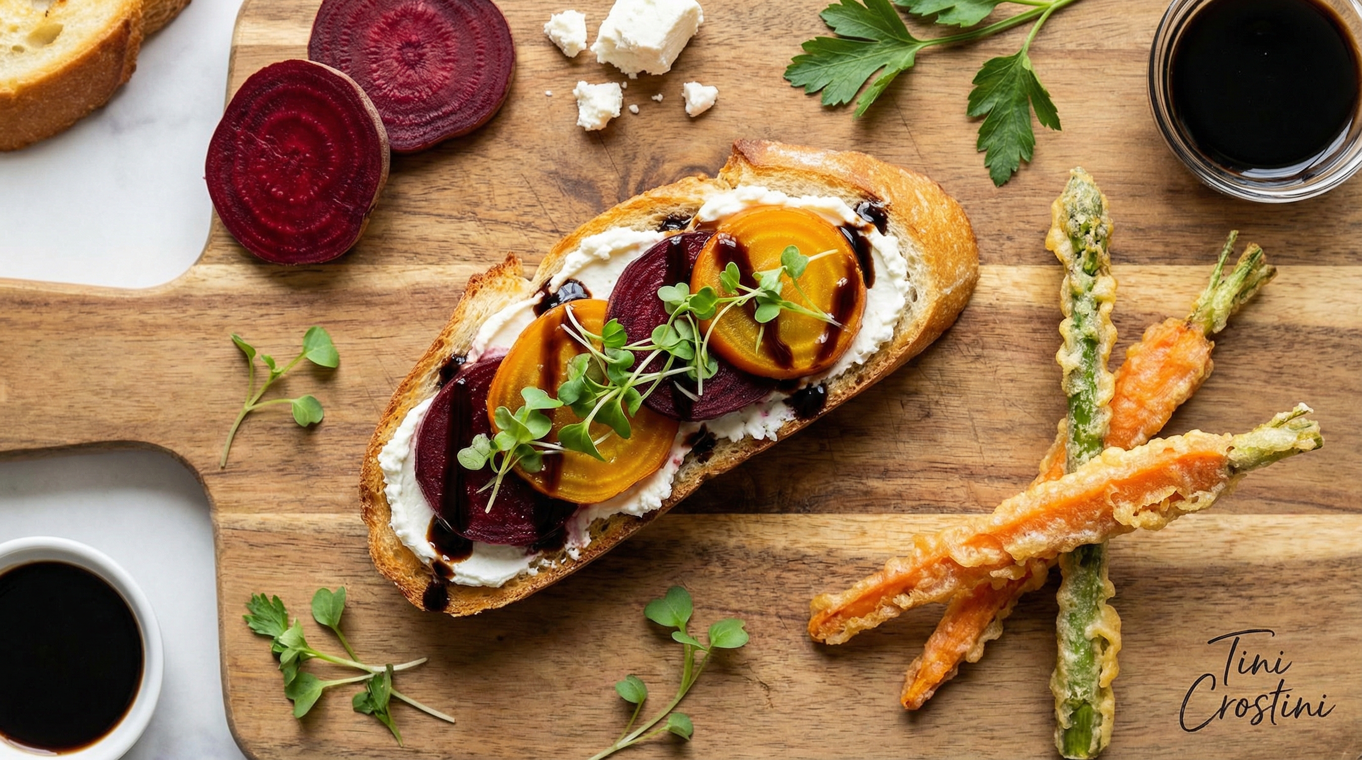 World Wildlife Day Beet & Goat Cheese Crostini