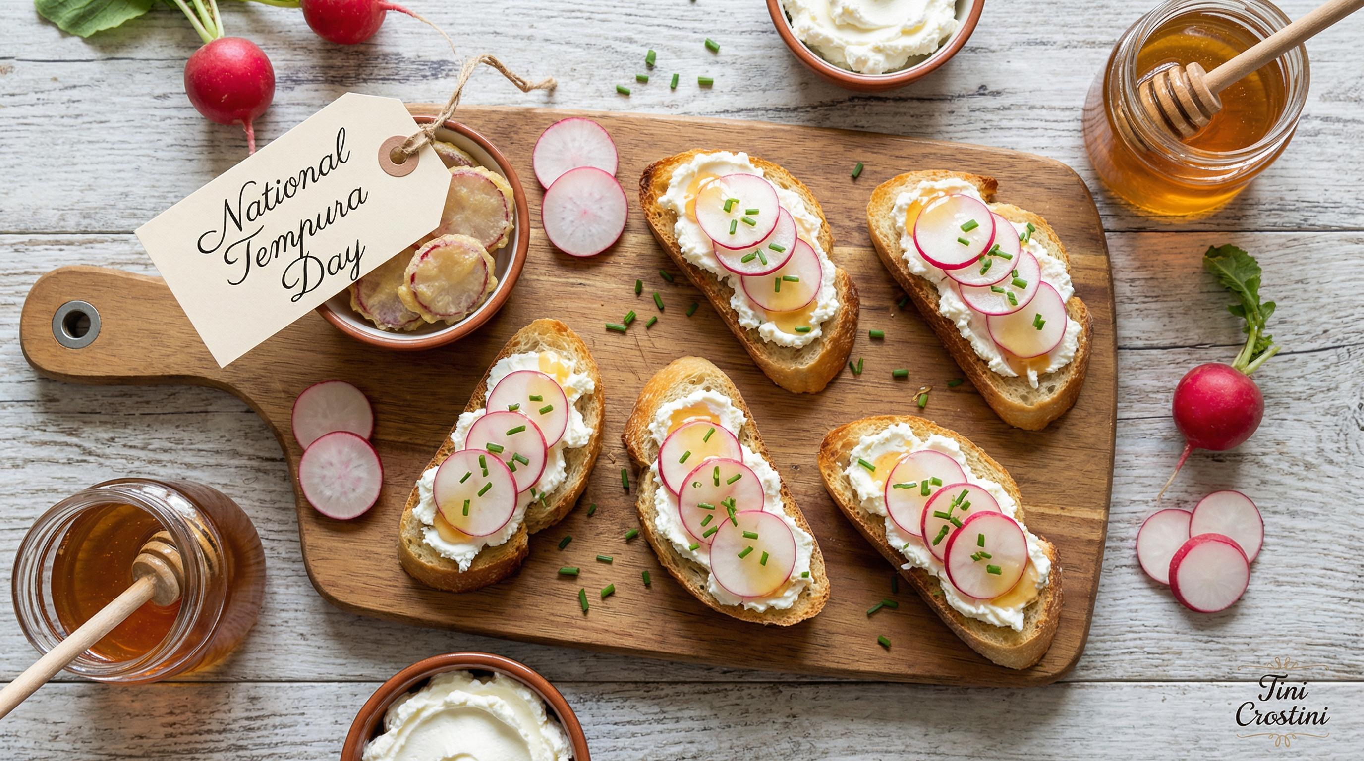 March Forth Radish and Honey Crostini