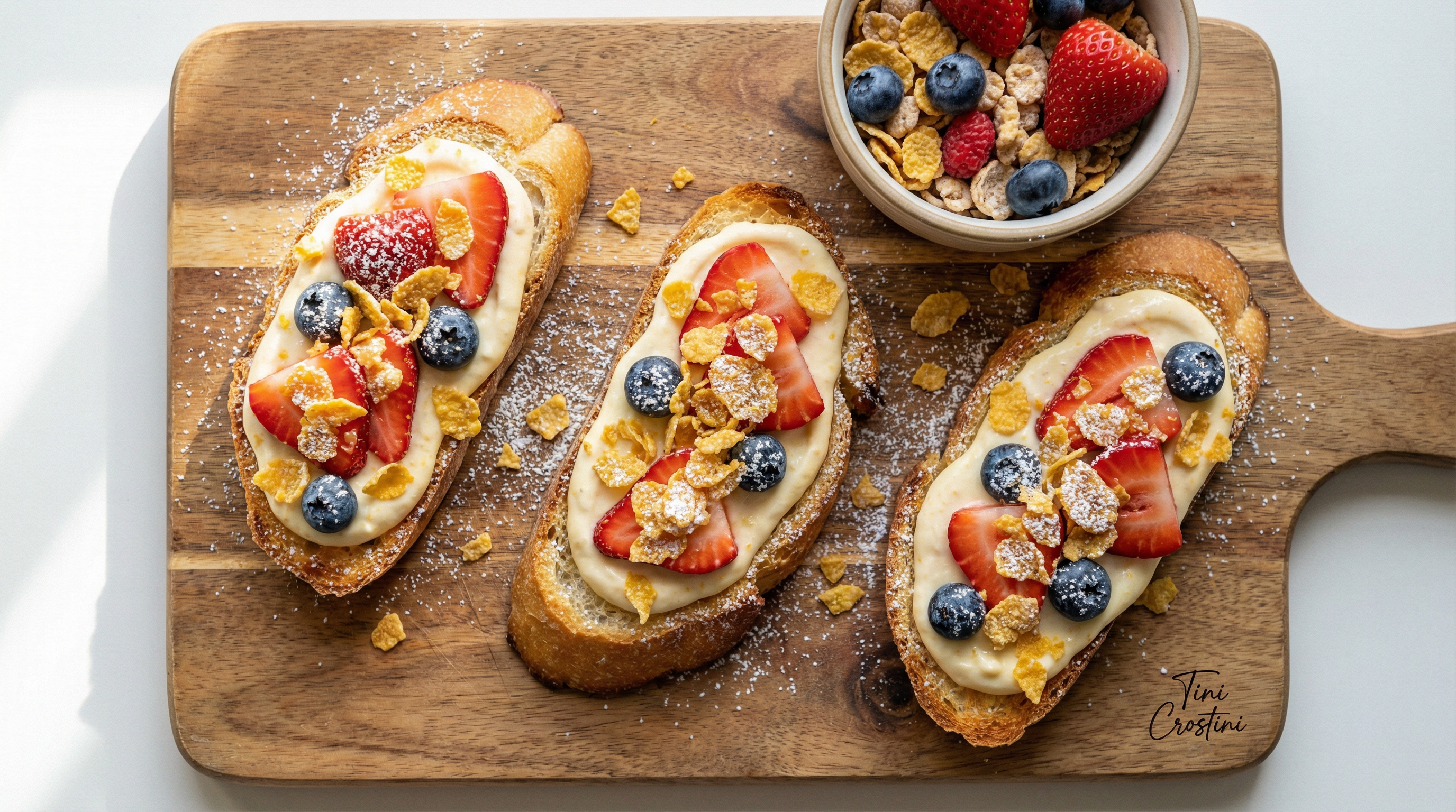 Cereal Milk & Berry Crunch Crostini