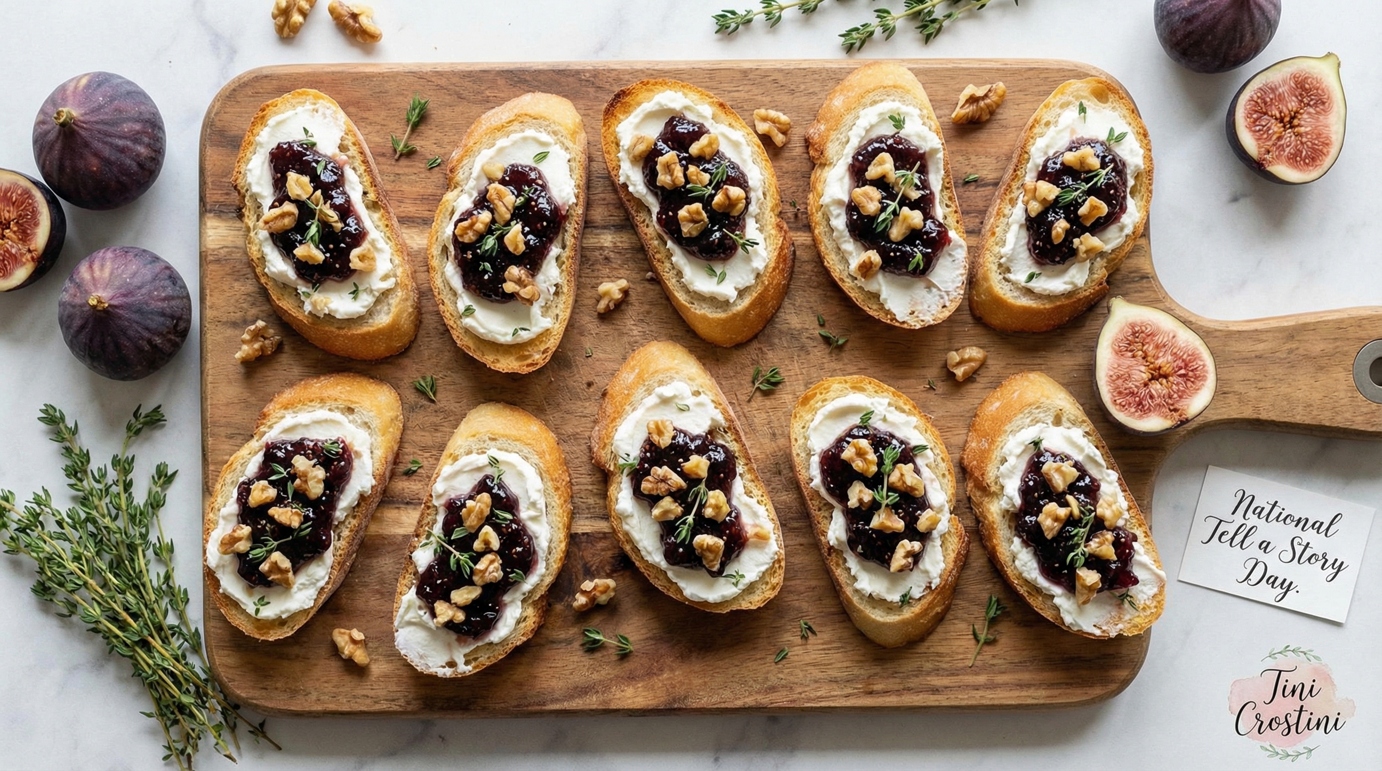 Once Upon a Thyme Fig and Walnut Crostini