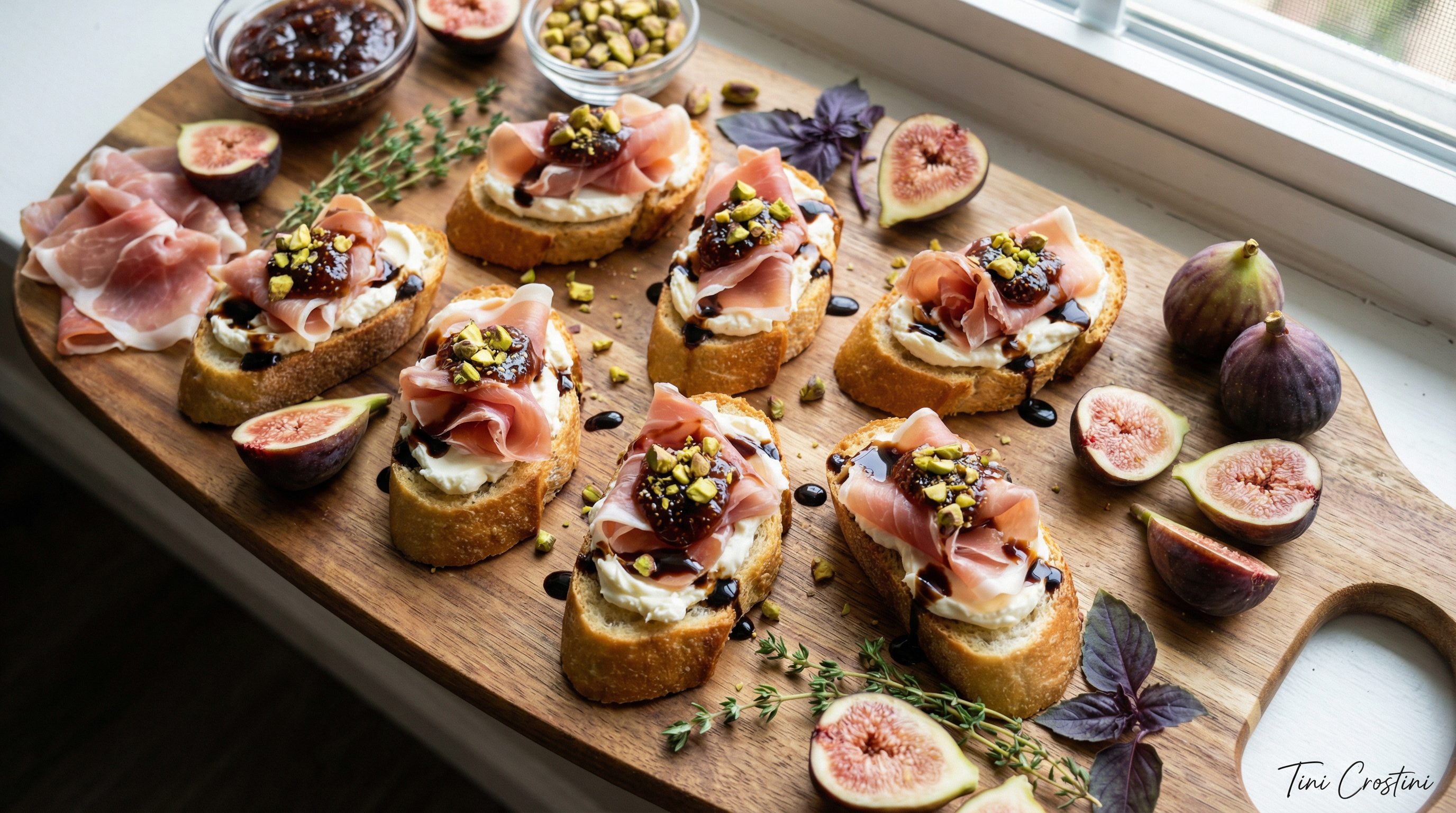 Prosciutto Fig & Mascarpone Party Crostini