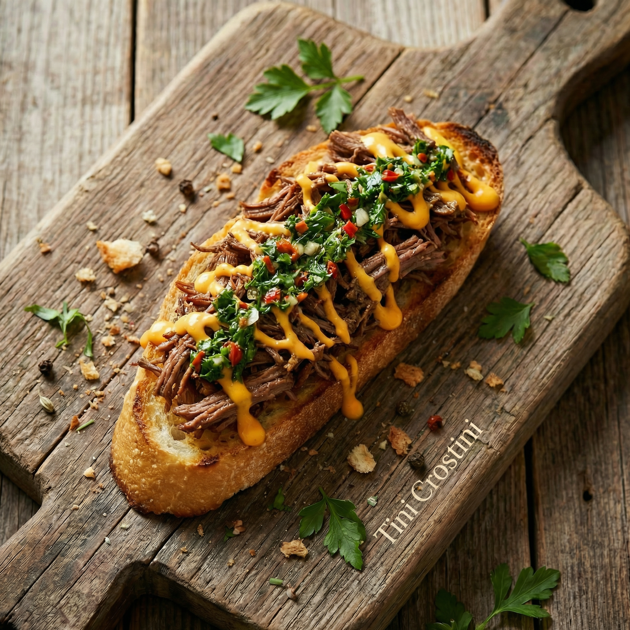 Argentine Spiced Beef Crostini