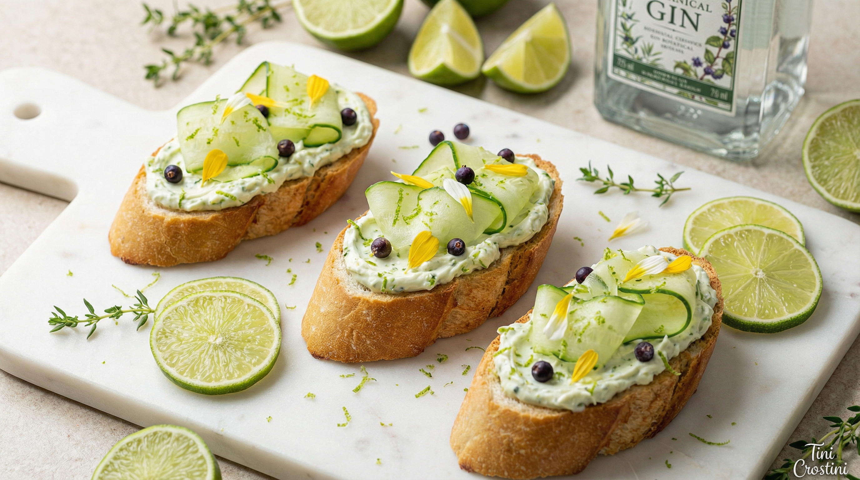 Botanical Gin & Lime Crostini