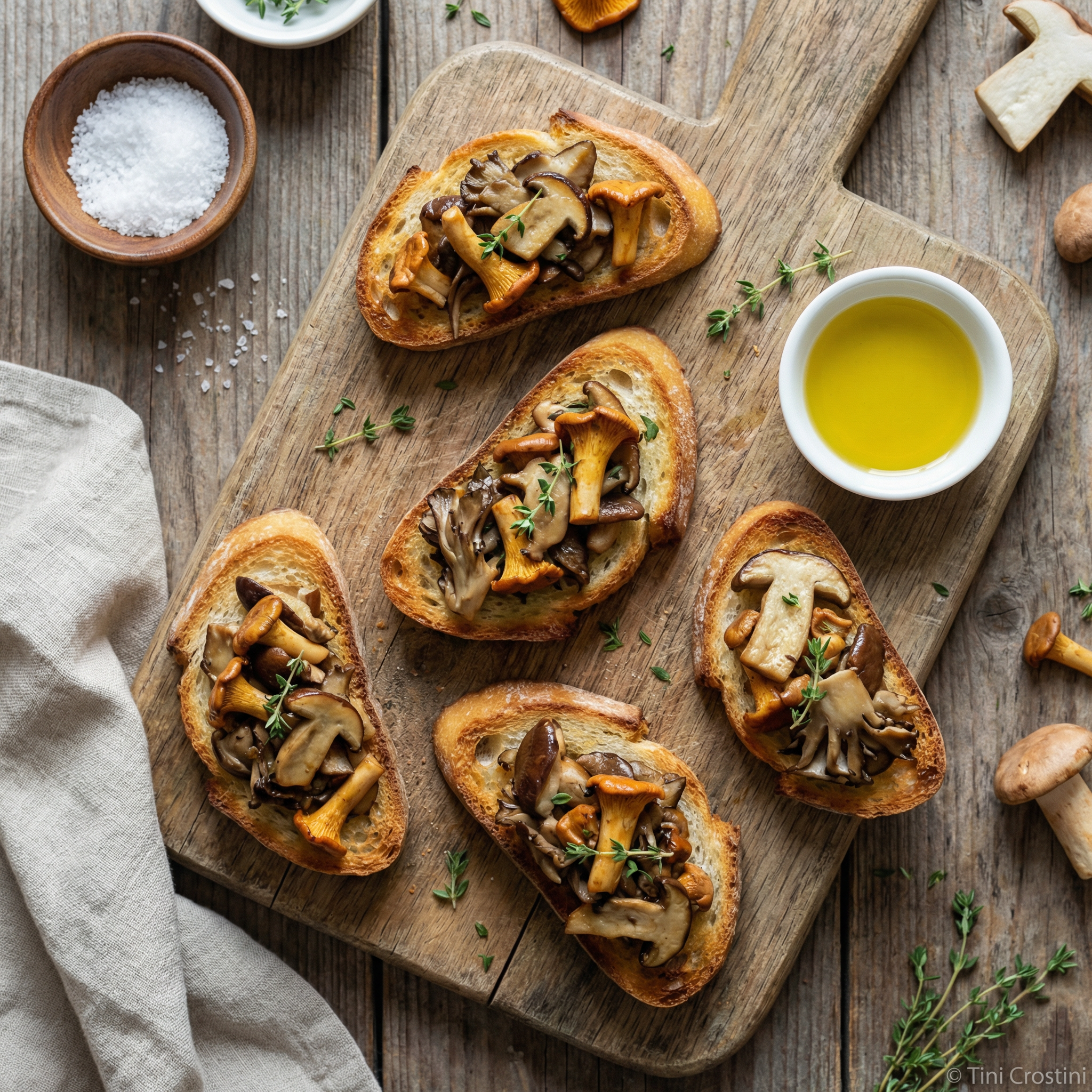 Audubon's Wild Mushroom and Thyme Crostini