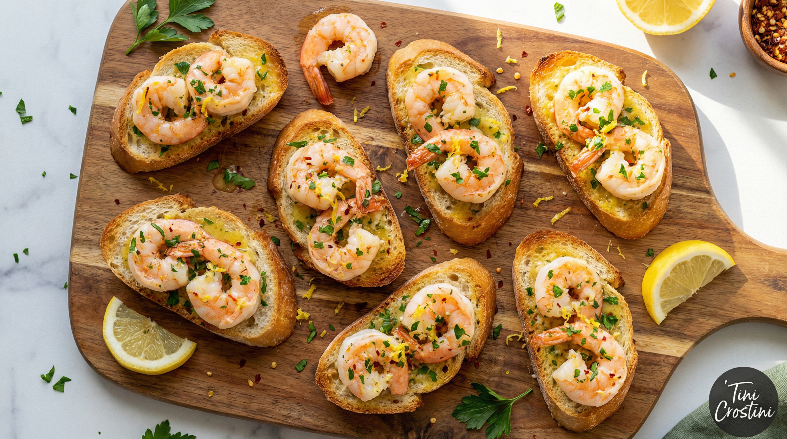 National Shrimp Scampi Crostini