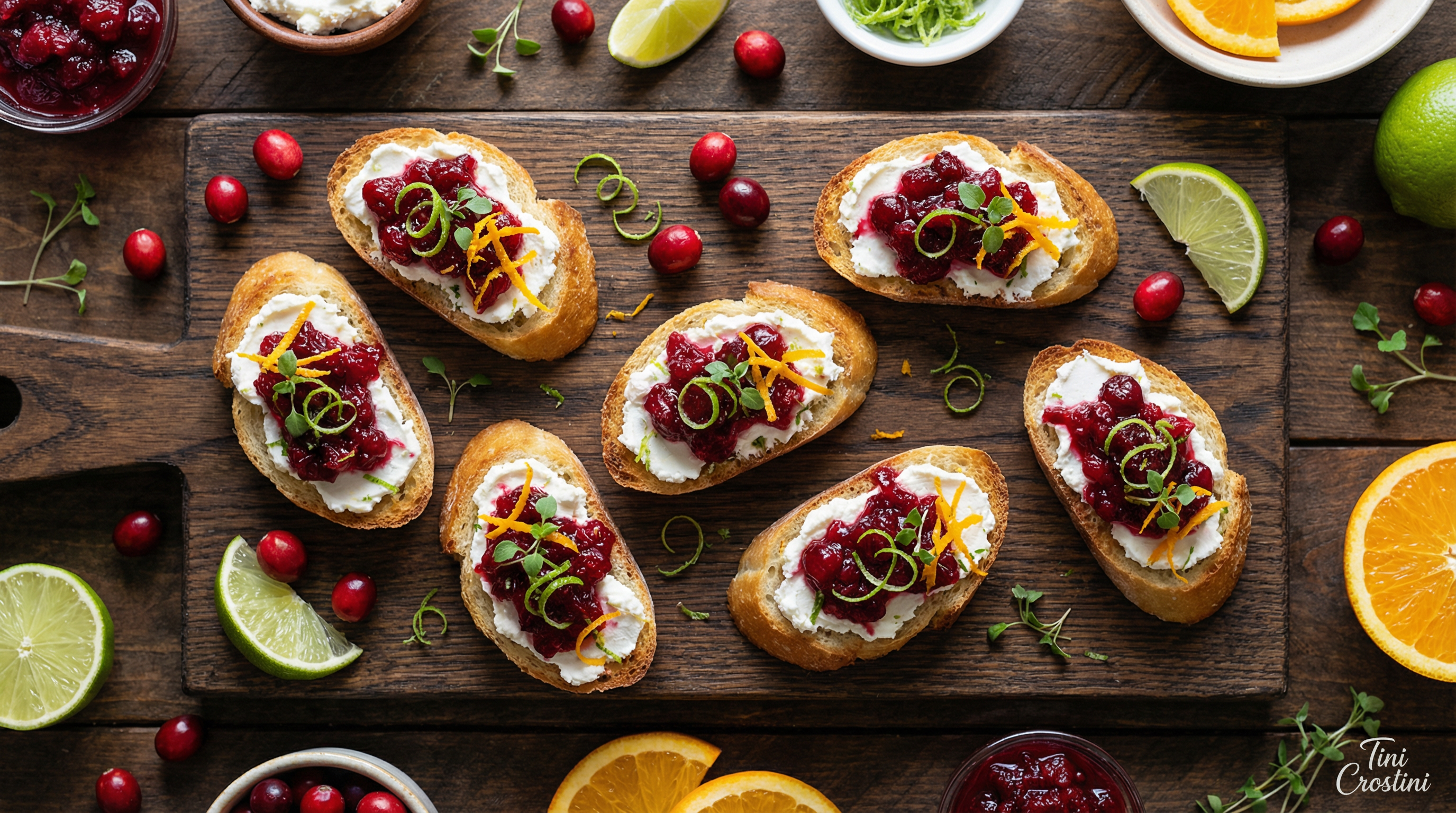 Cosmo Cranberry & Lime Zest Crostini