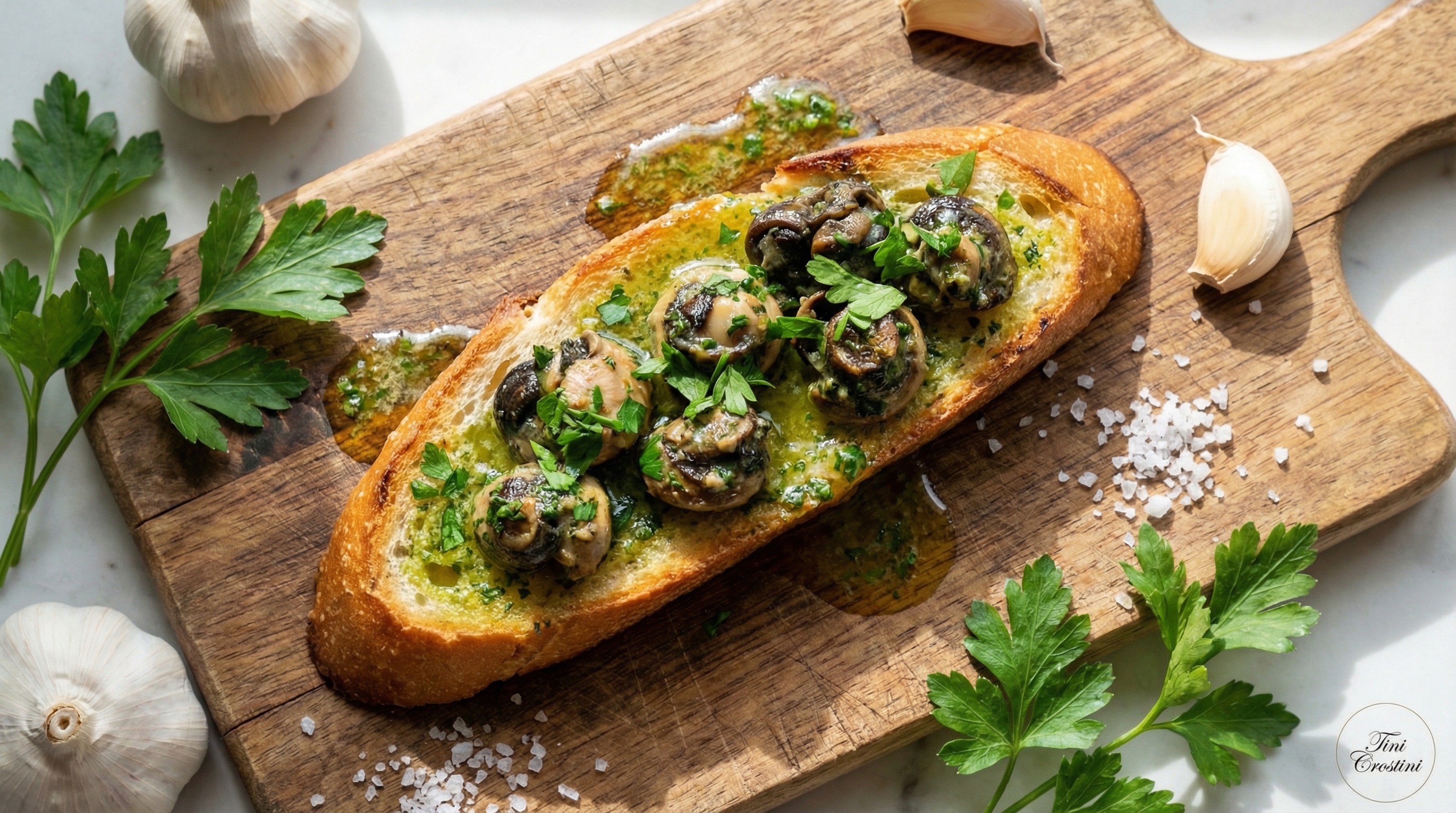 Classic Escargot & Pernod Butter Crostini
