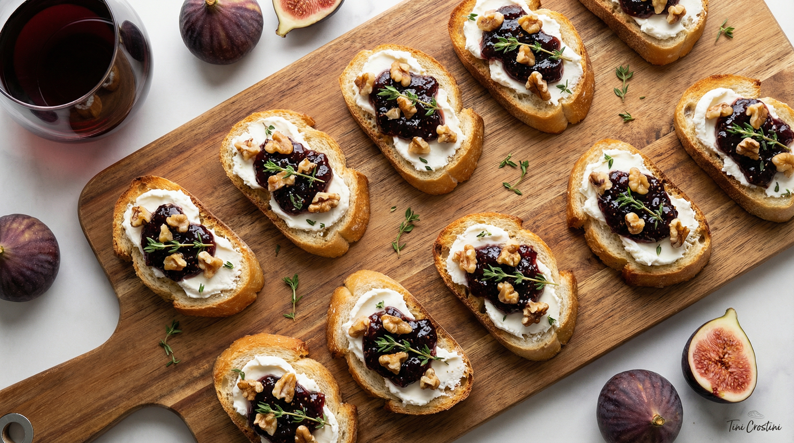 National Wine Day Fig & Walnut Crostini