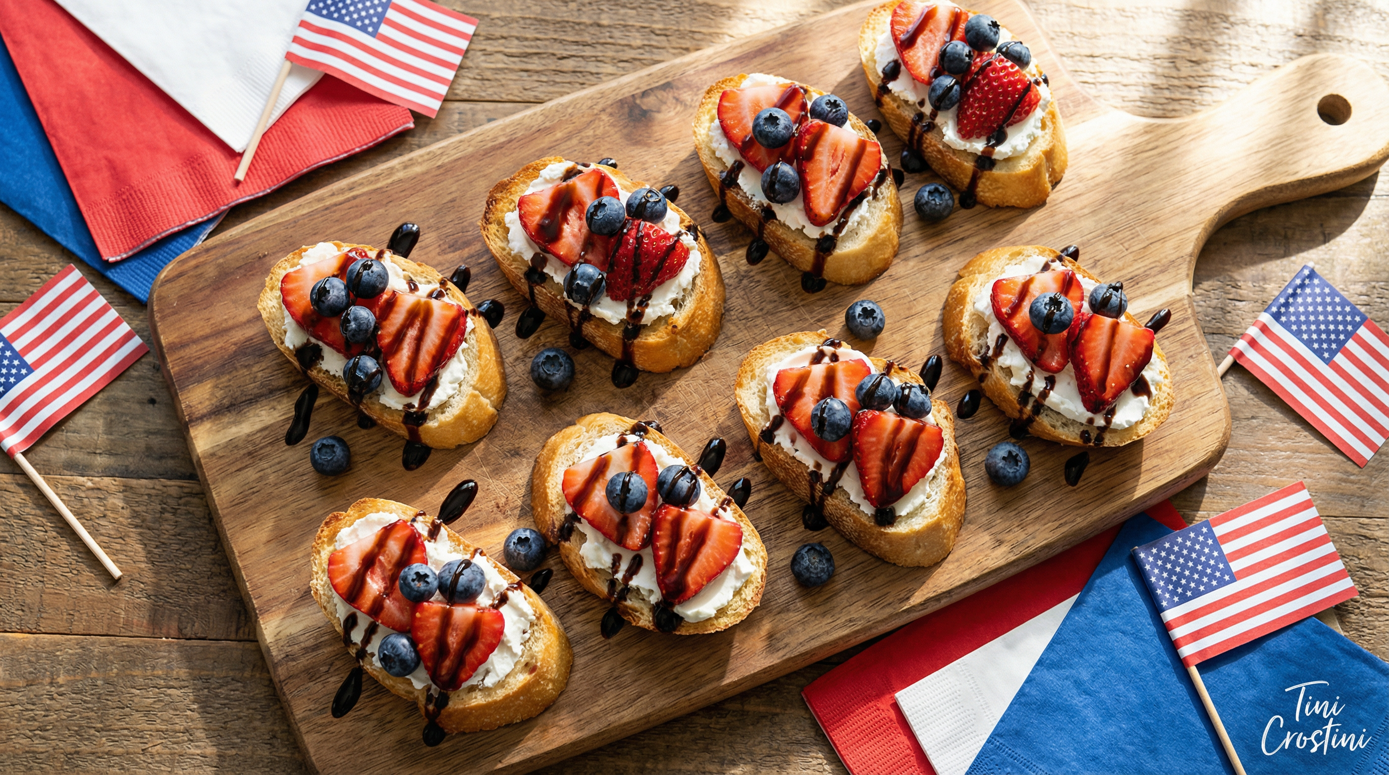 Red, White, and Blue Flag Day Crostini