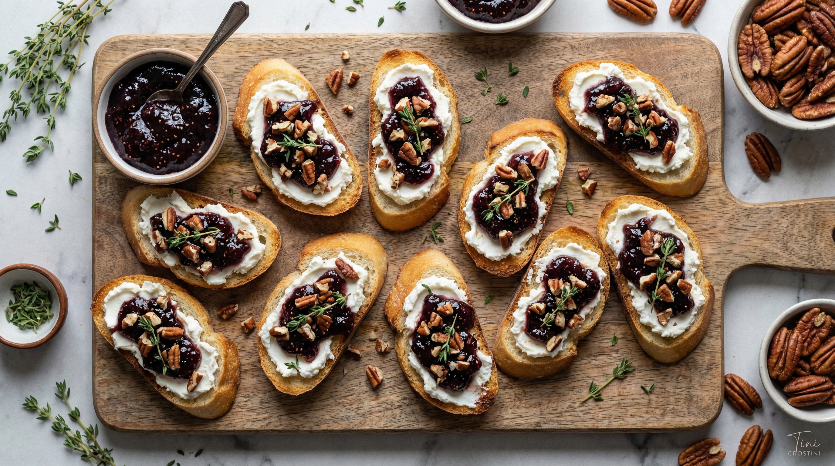 Whipped Goat Cheese and Fig Jam Crostini