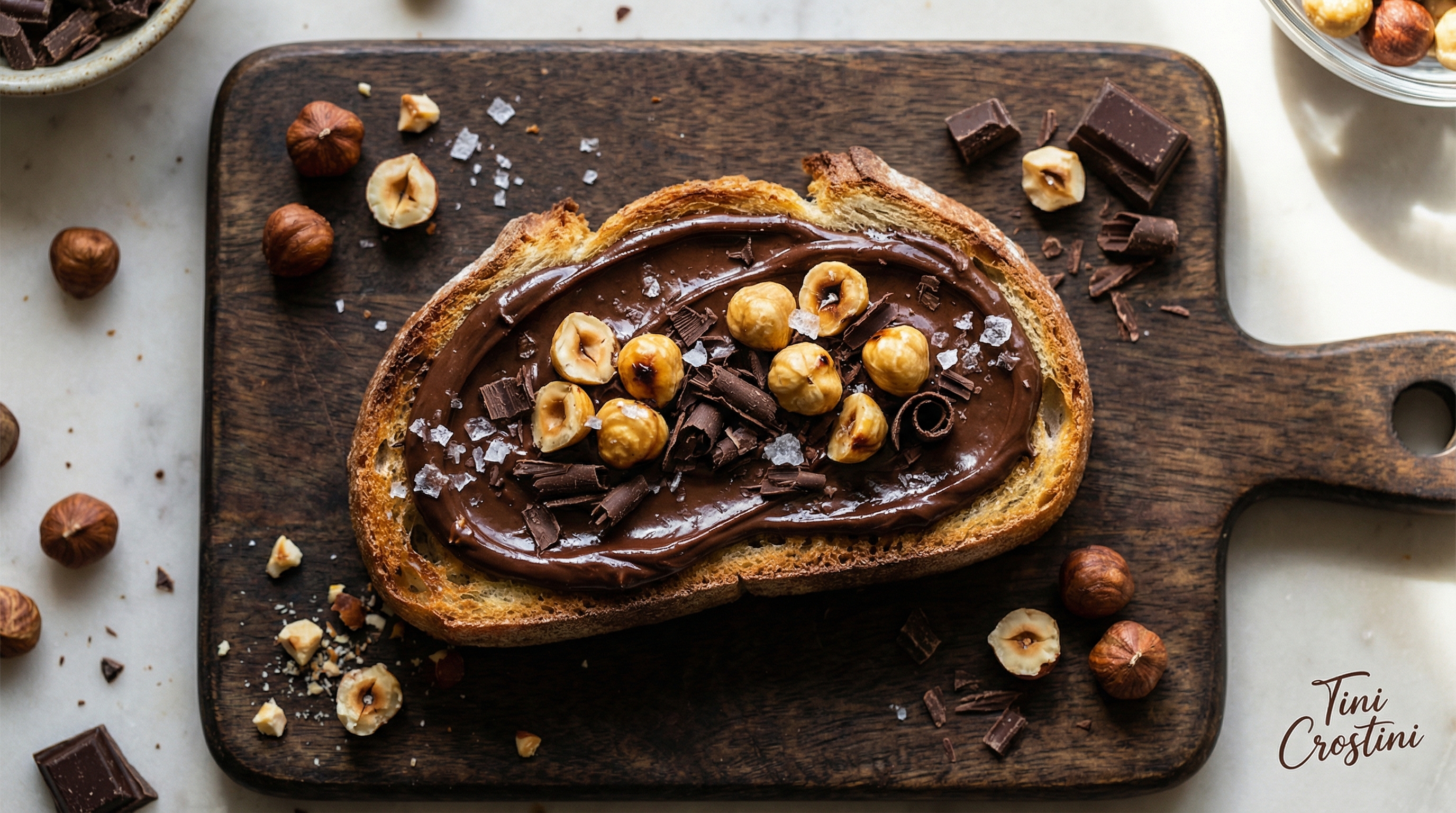 Midnight Chocolate Hazelnut Dream Crostini