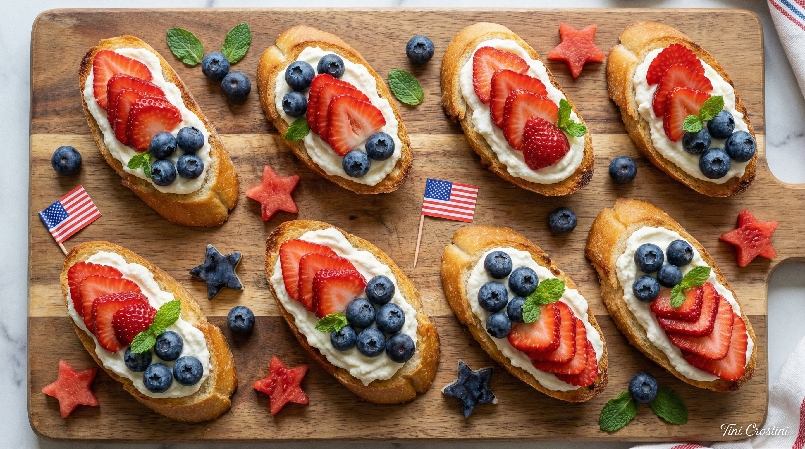 Star-Spangled Ricotta & Berry Crostini