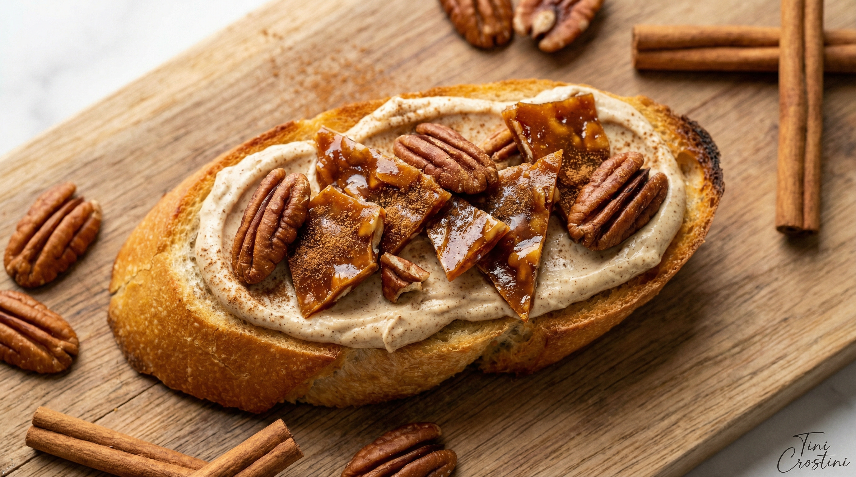 Brown Butter Pecan Pie Crostini