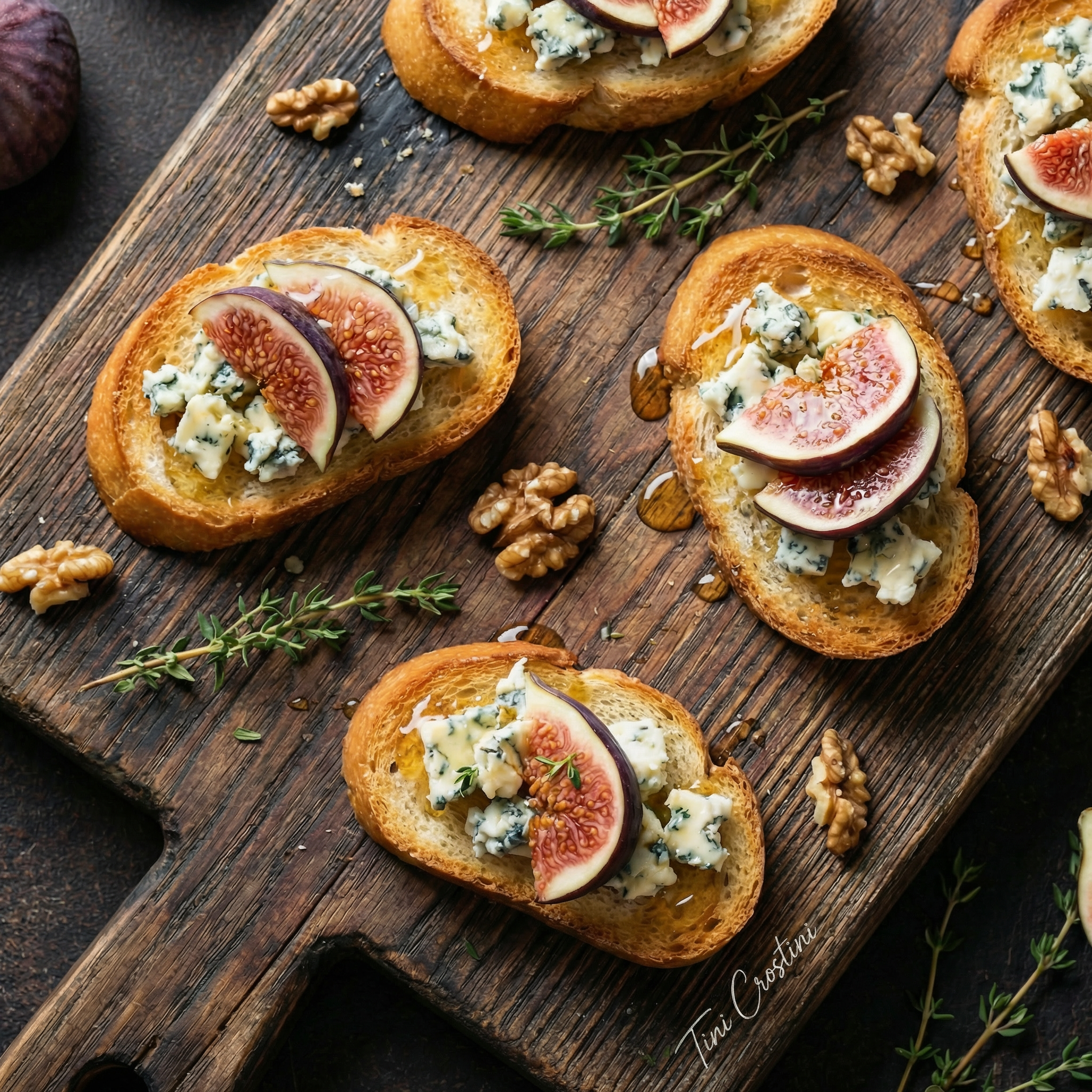 Bastille Fig and Roquefort Crostini