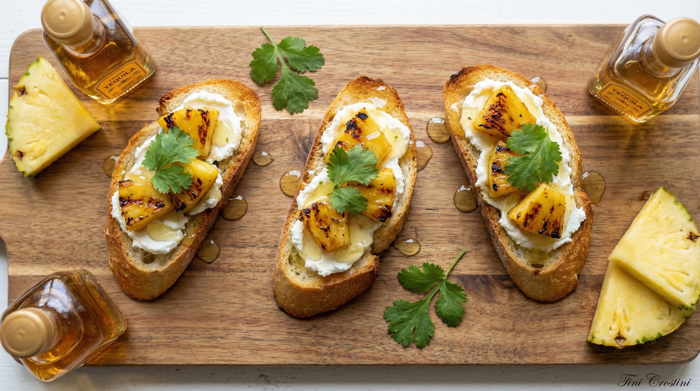 Smoky Pineapple Tequila Crostini