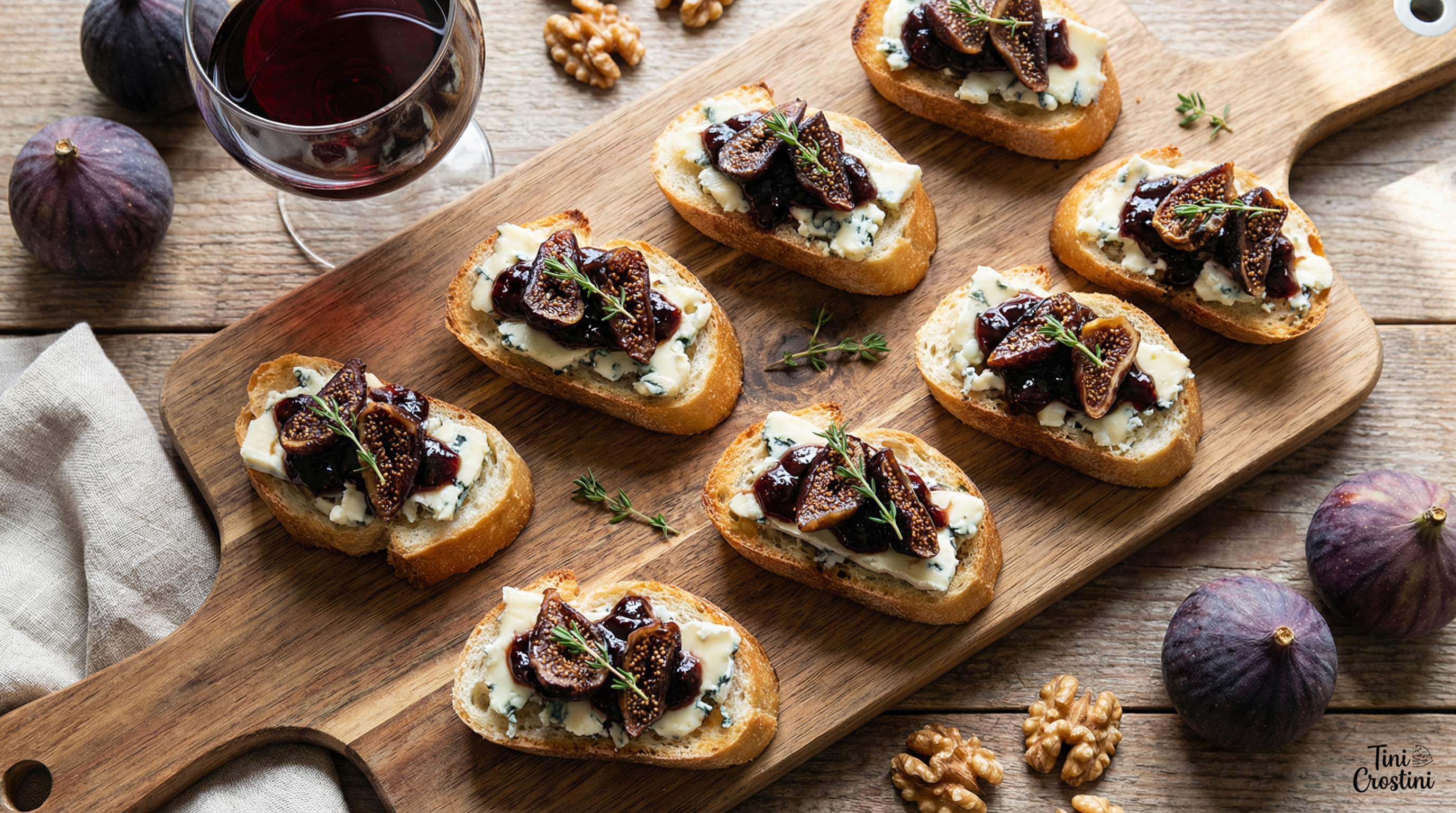 Port-Glazed Fig and Blue Cheese Crostini
