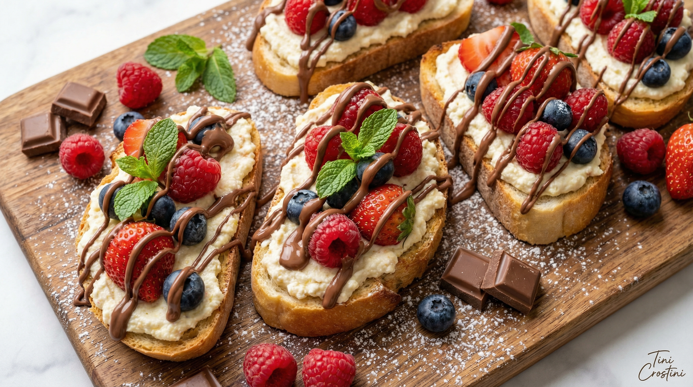 Milk Chocolate Ricotta Berry Dream Crostini
