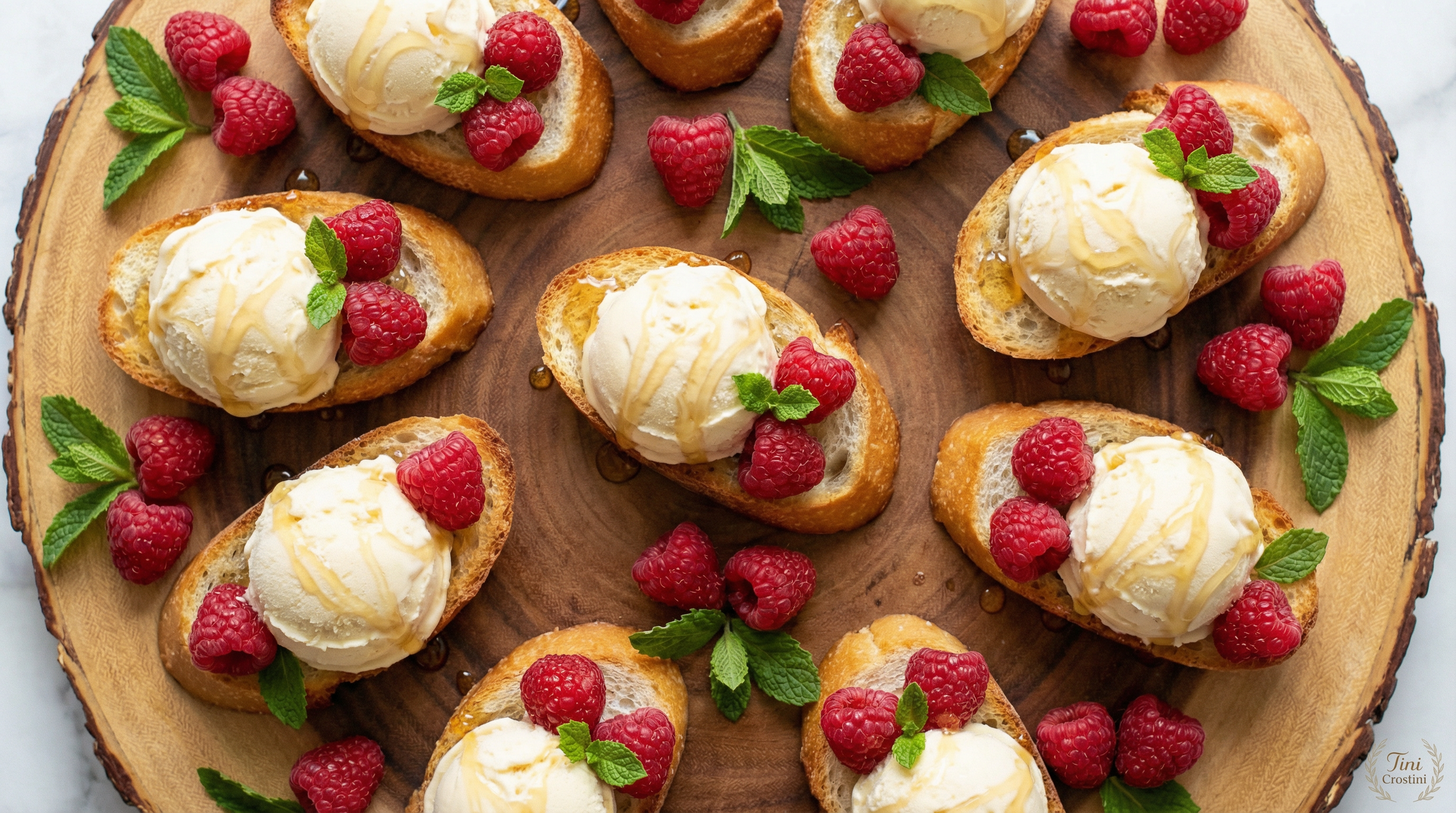 Frozen Custard Raspberry Summer Delight Crostini