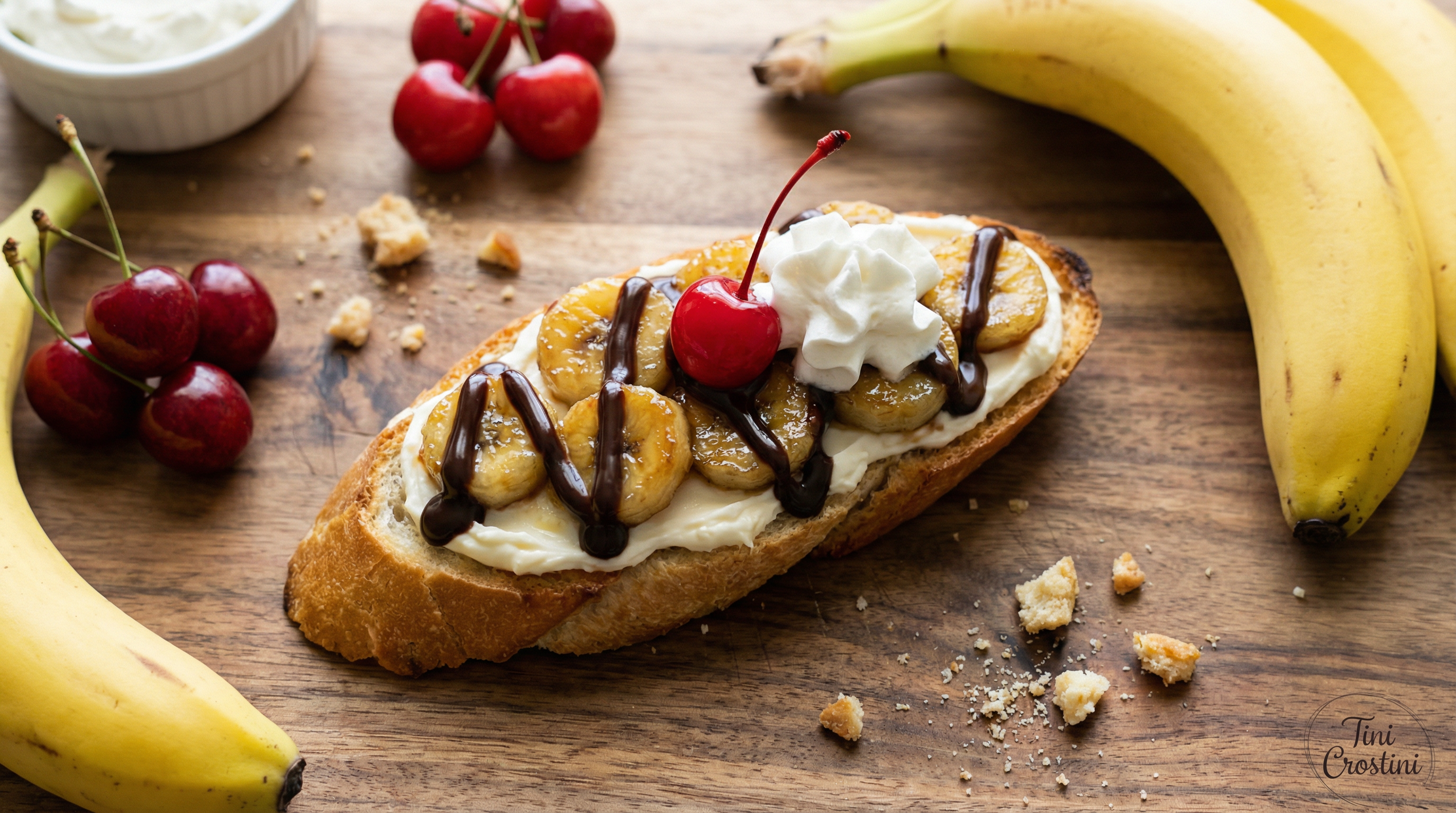 Gourmet Banana Split Decadence Crostini