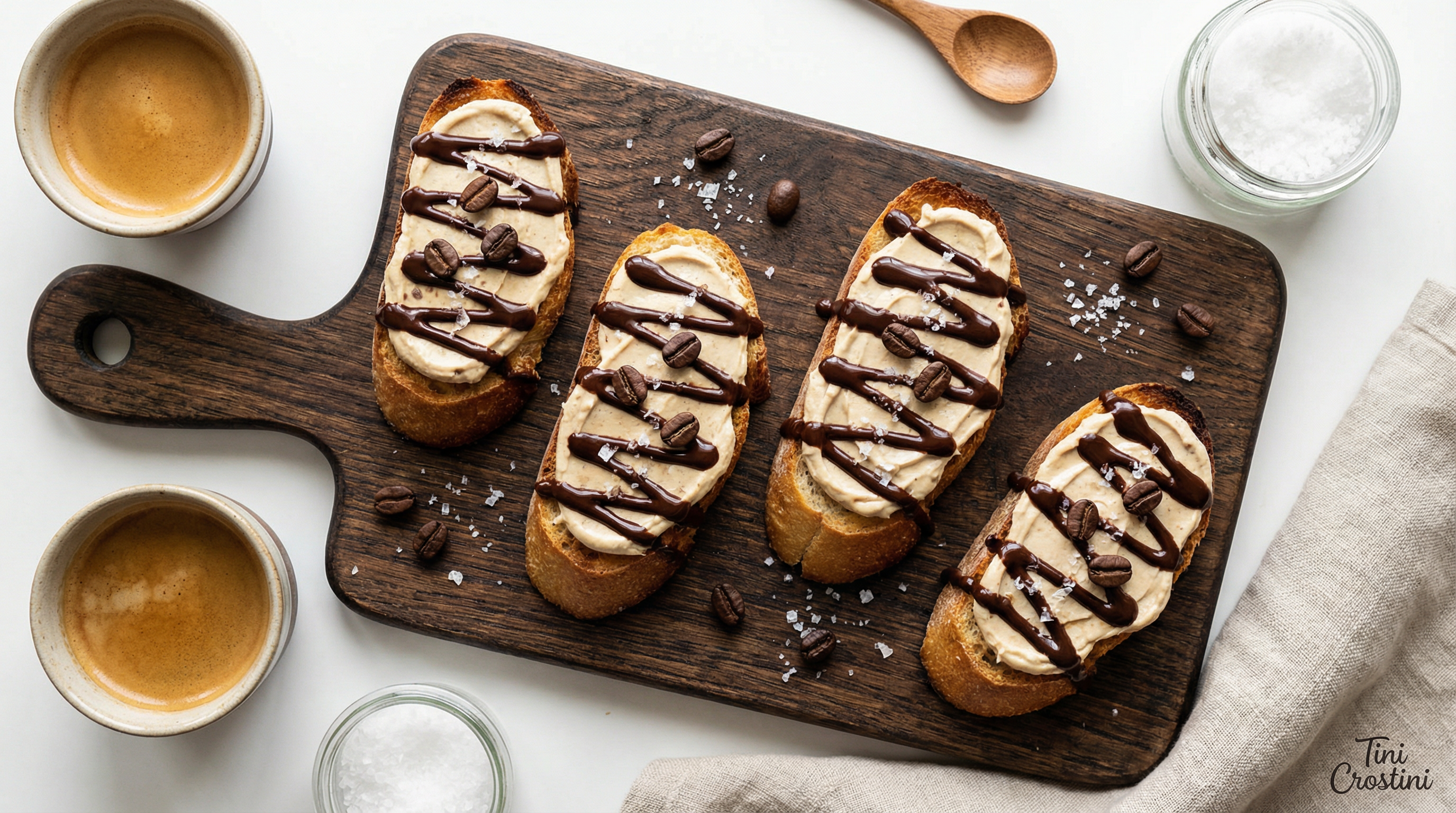 Espresso Mascarpone & Sea Salt Crostini