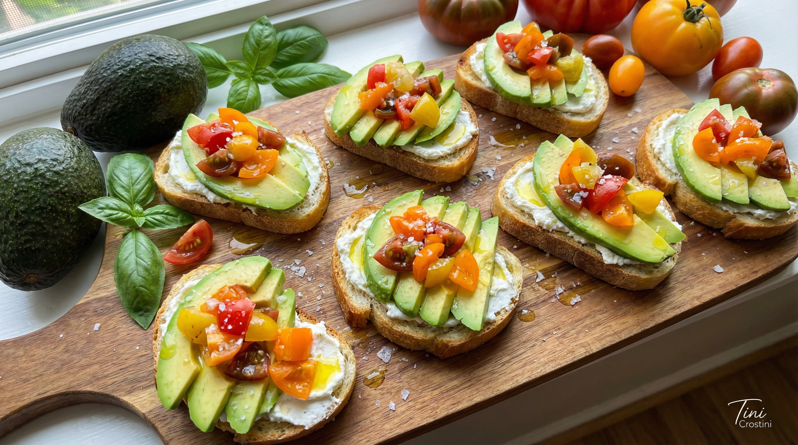 Golden State Avocado & Heirloom Crostini