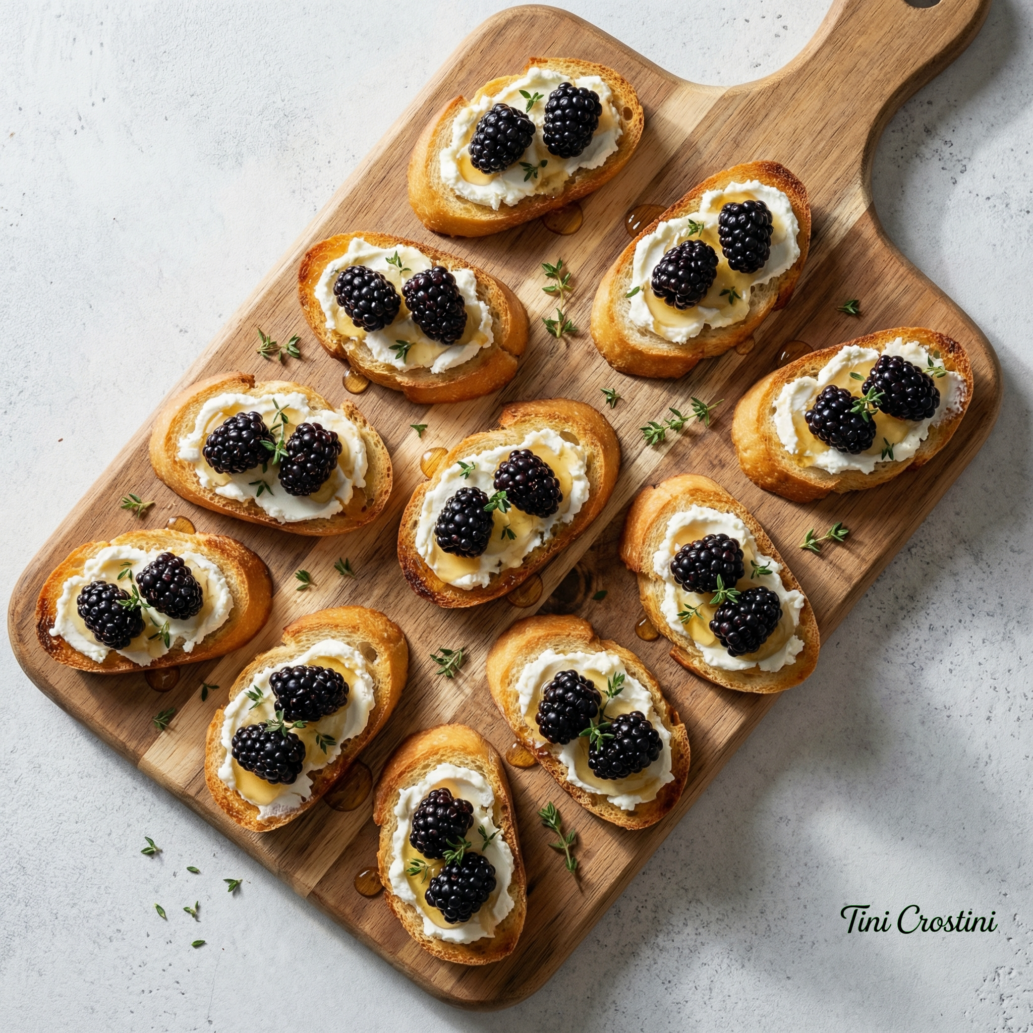 Blackberry Thyme Goat Cheese Crostini Delight