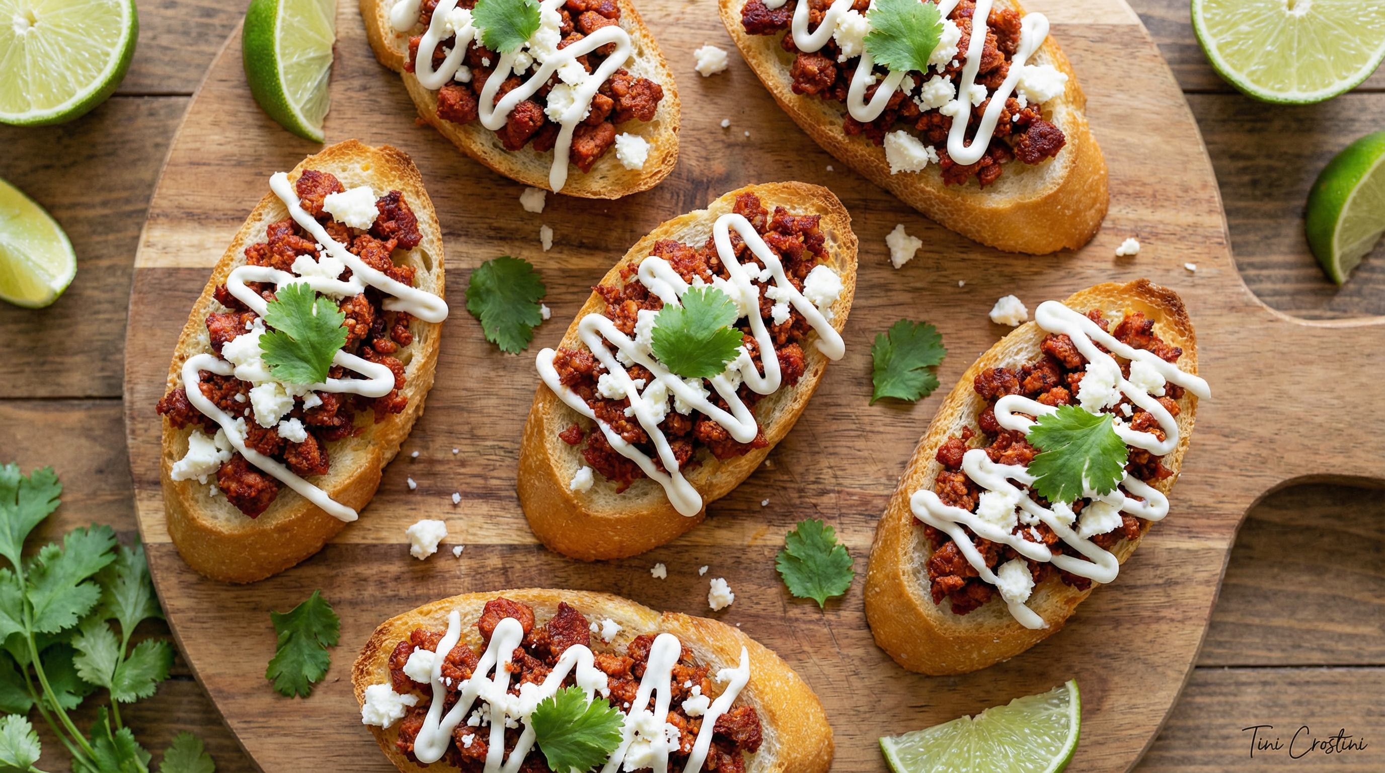Festive Chorizo and Cotija Crostini