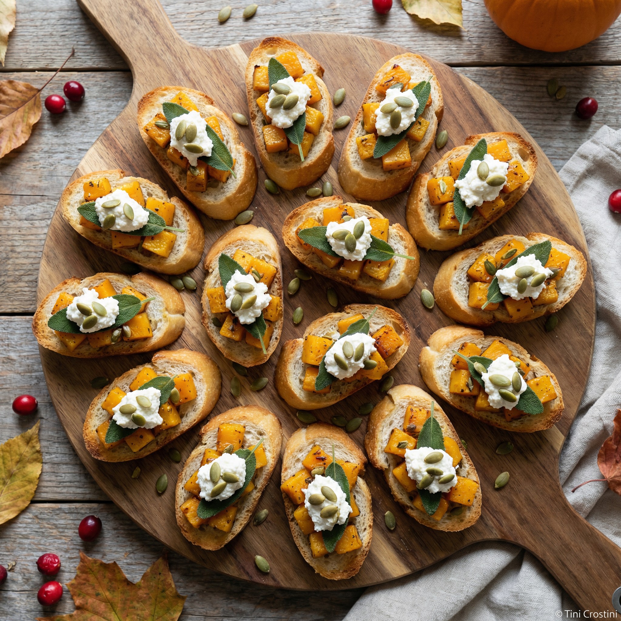 Autumn Harvest Butternut Squash & Sage Crostini