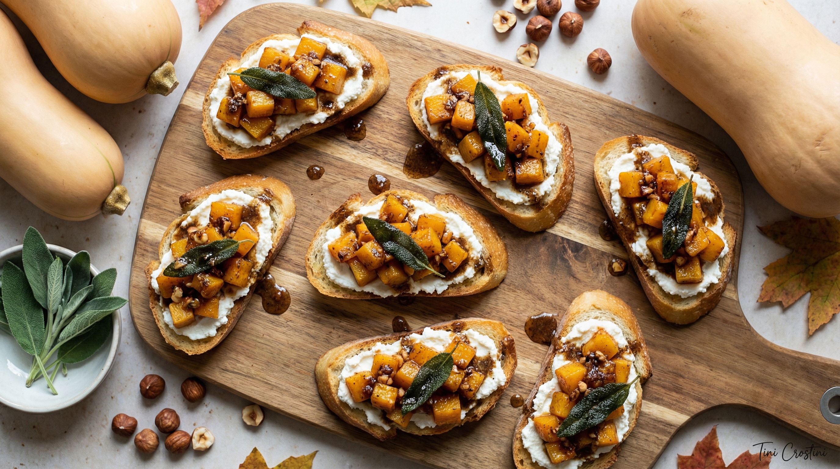 Brown Butter Sage Butternut Crostini