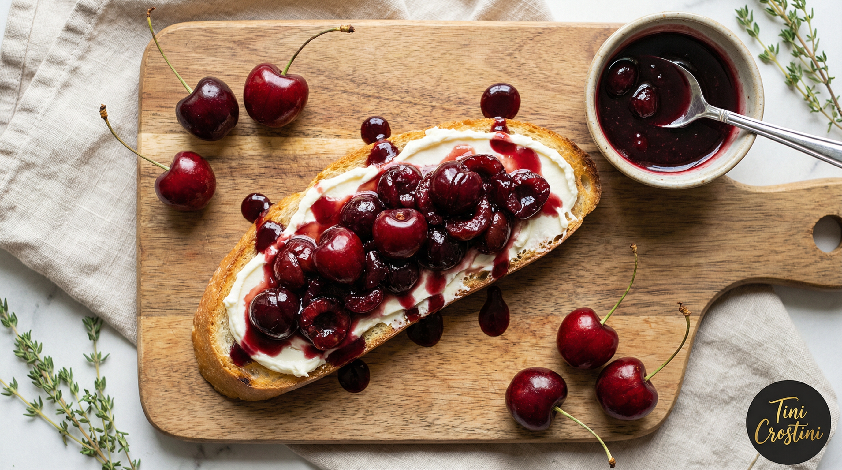 Cherries Jubilee Mascarpone Crostini