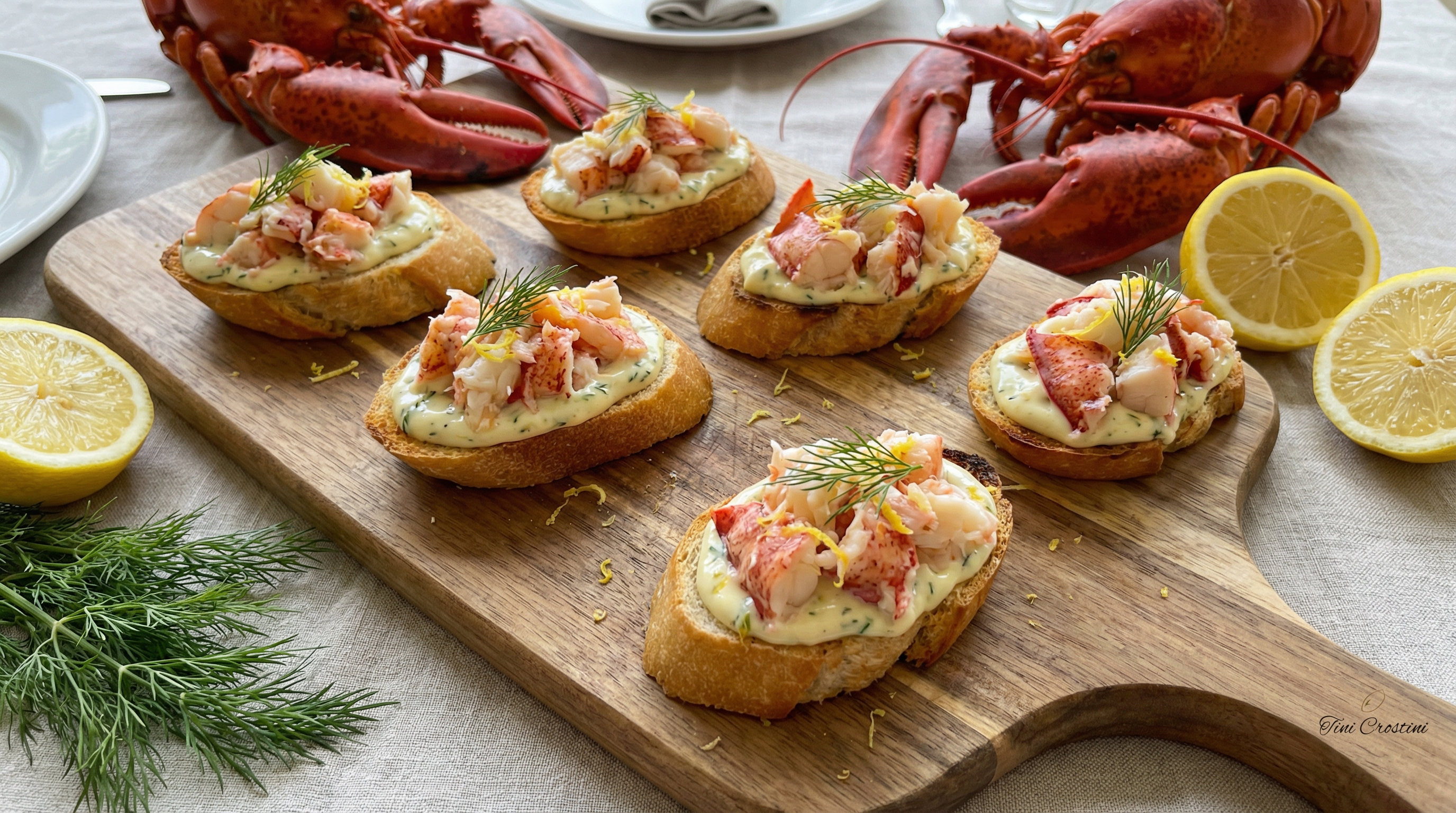 Maine Lobster & Lemon-Dill Crostini