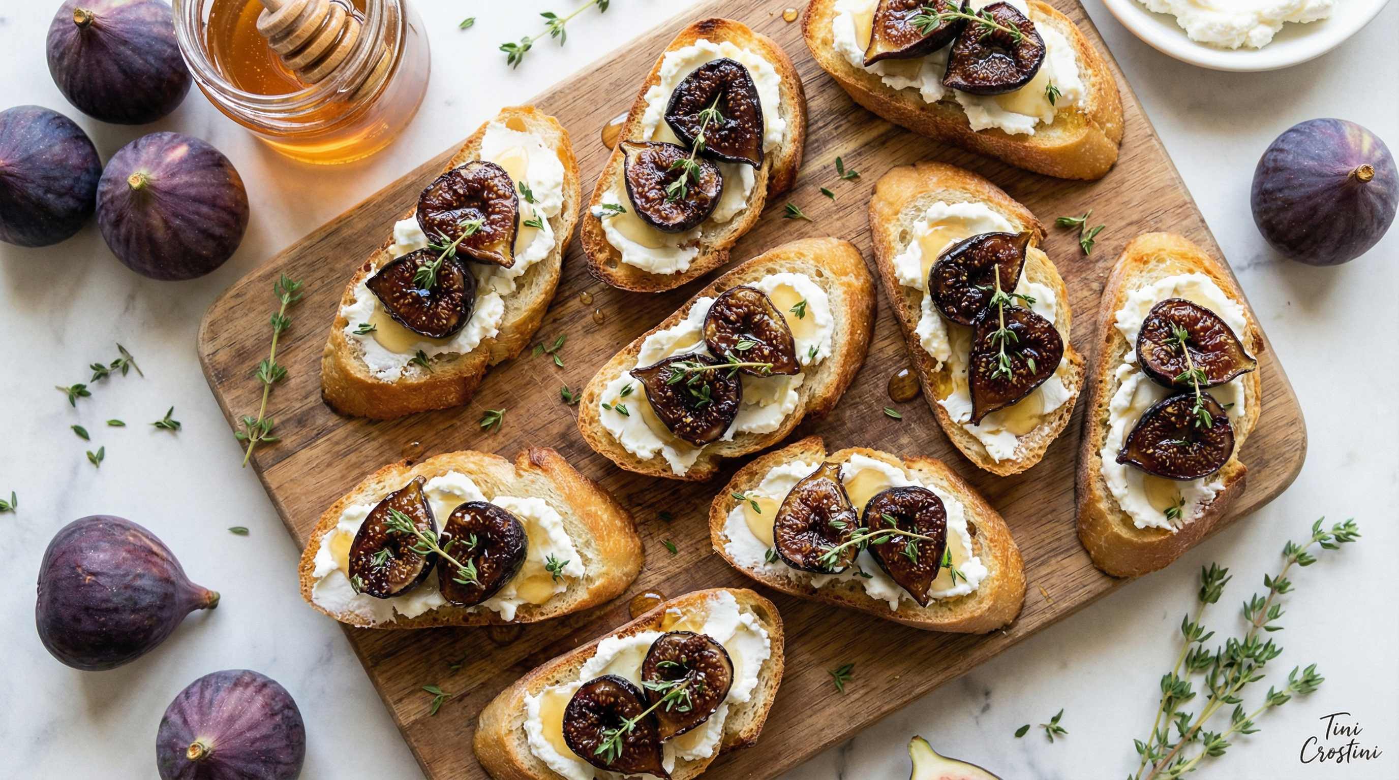 Kindness Crostini: Balsamic Fig and Honey Goat Cheese