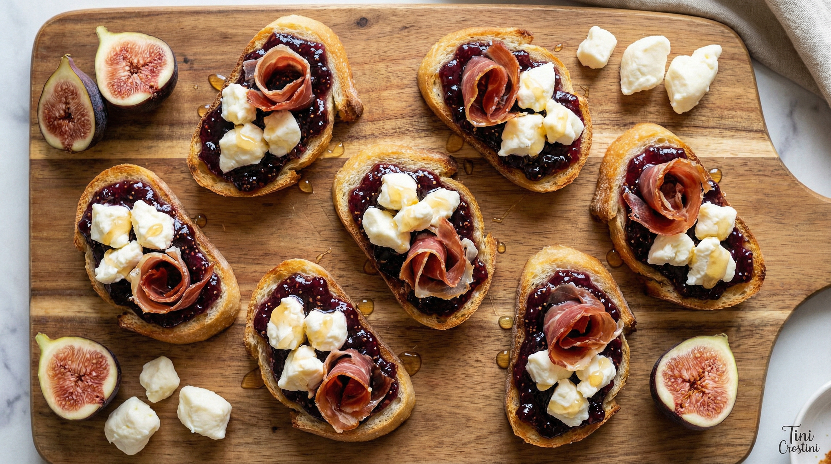Crispy Prosciutto and Squeaky Curd Crostini