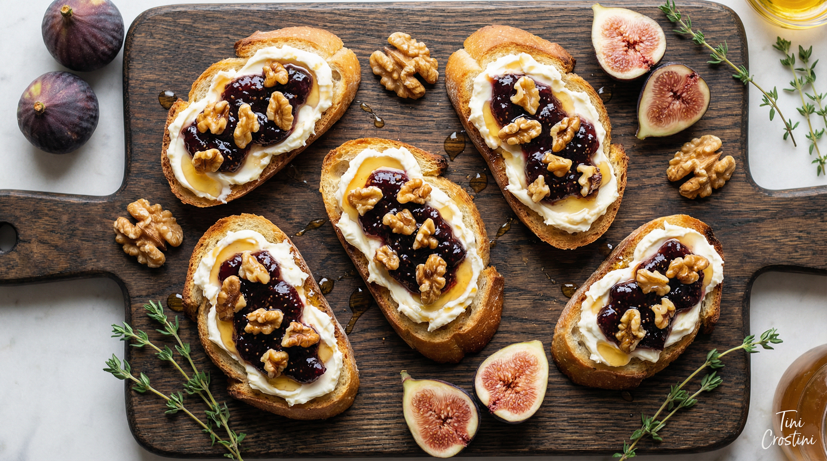 Fig and Walnut Mascarpone Crostini