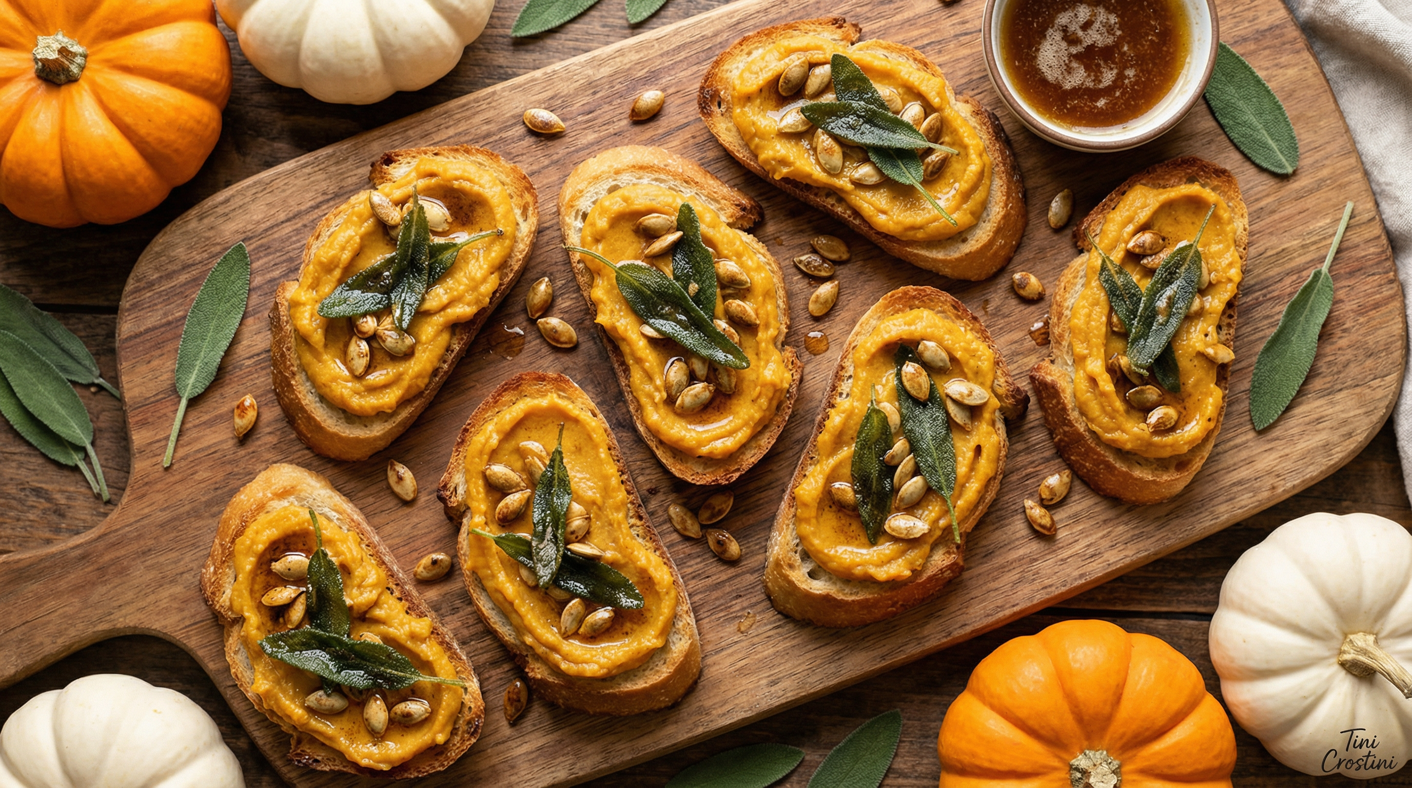 Brown Butter Pumpkin and Crispy Sage Crostini