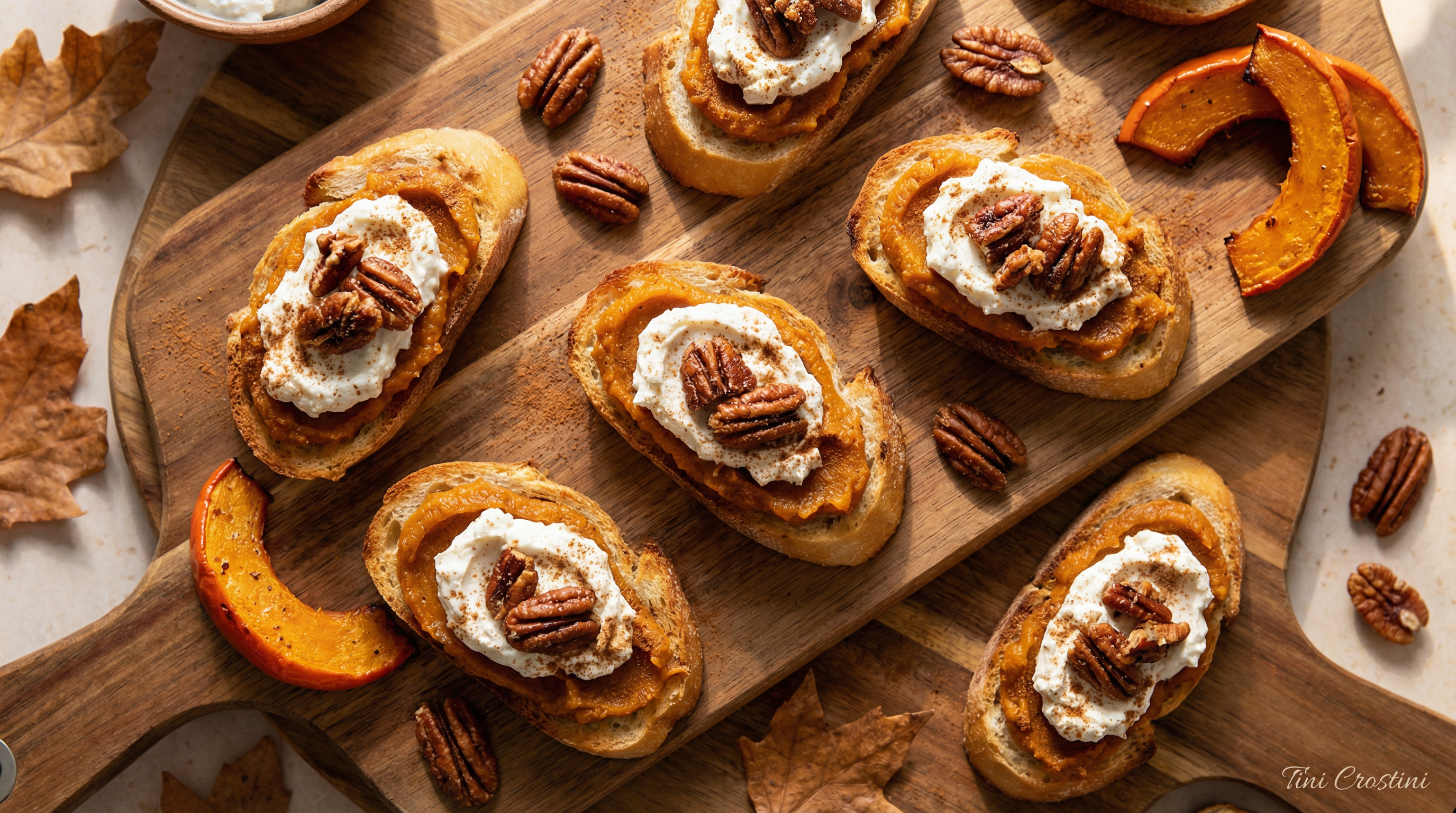 Pumpkin Spice Goat Cheese Crostini