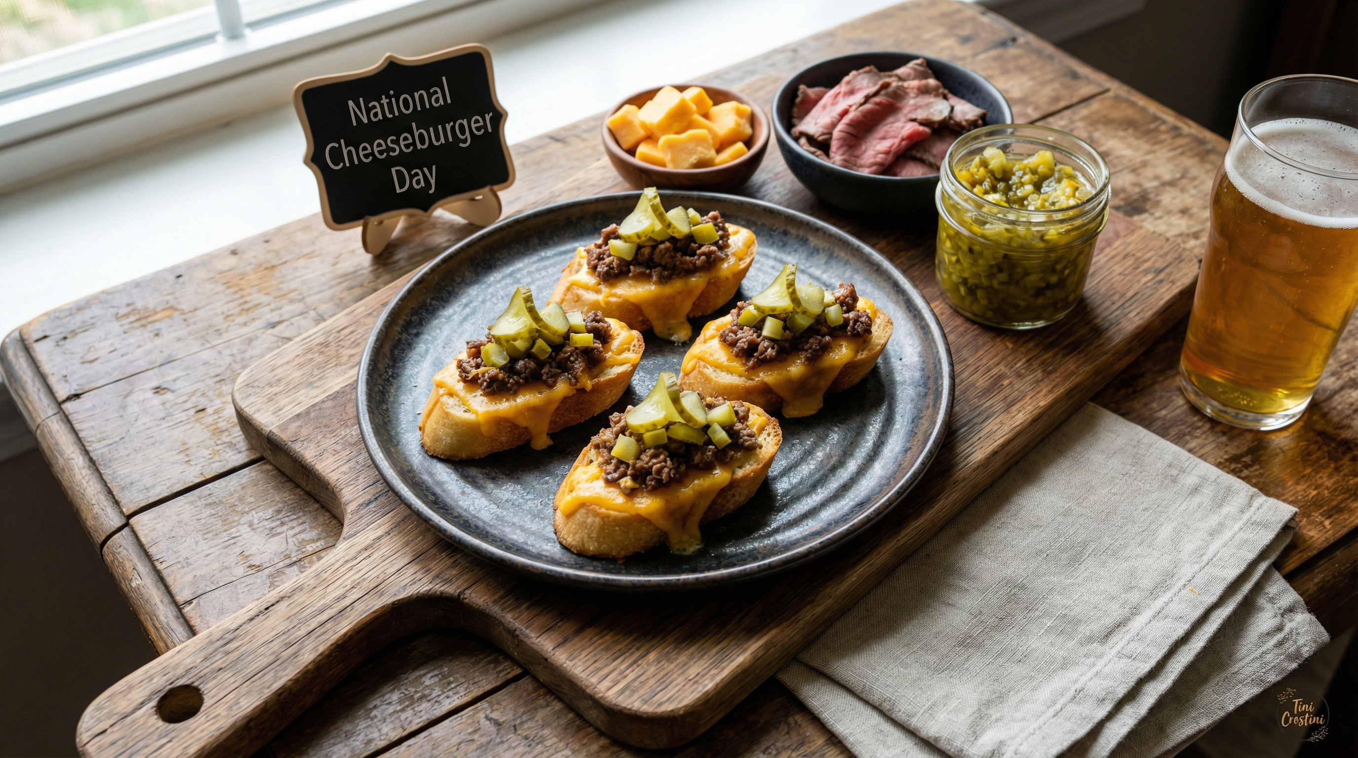 Wagyu Beef and Aged Cheddar Crostini