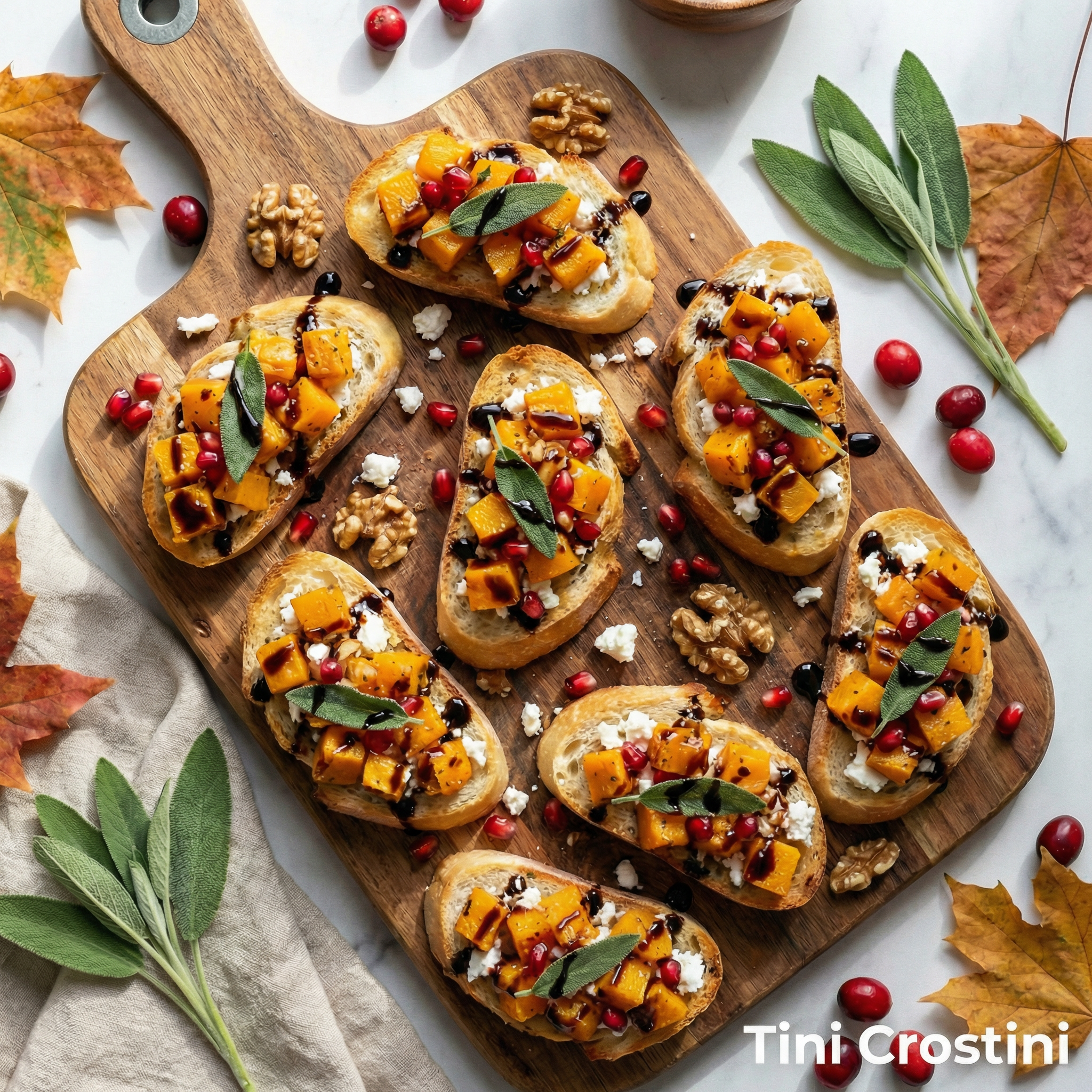 Autumn Harvest Butternut and Sage Crostini