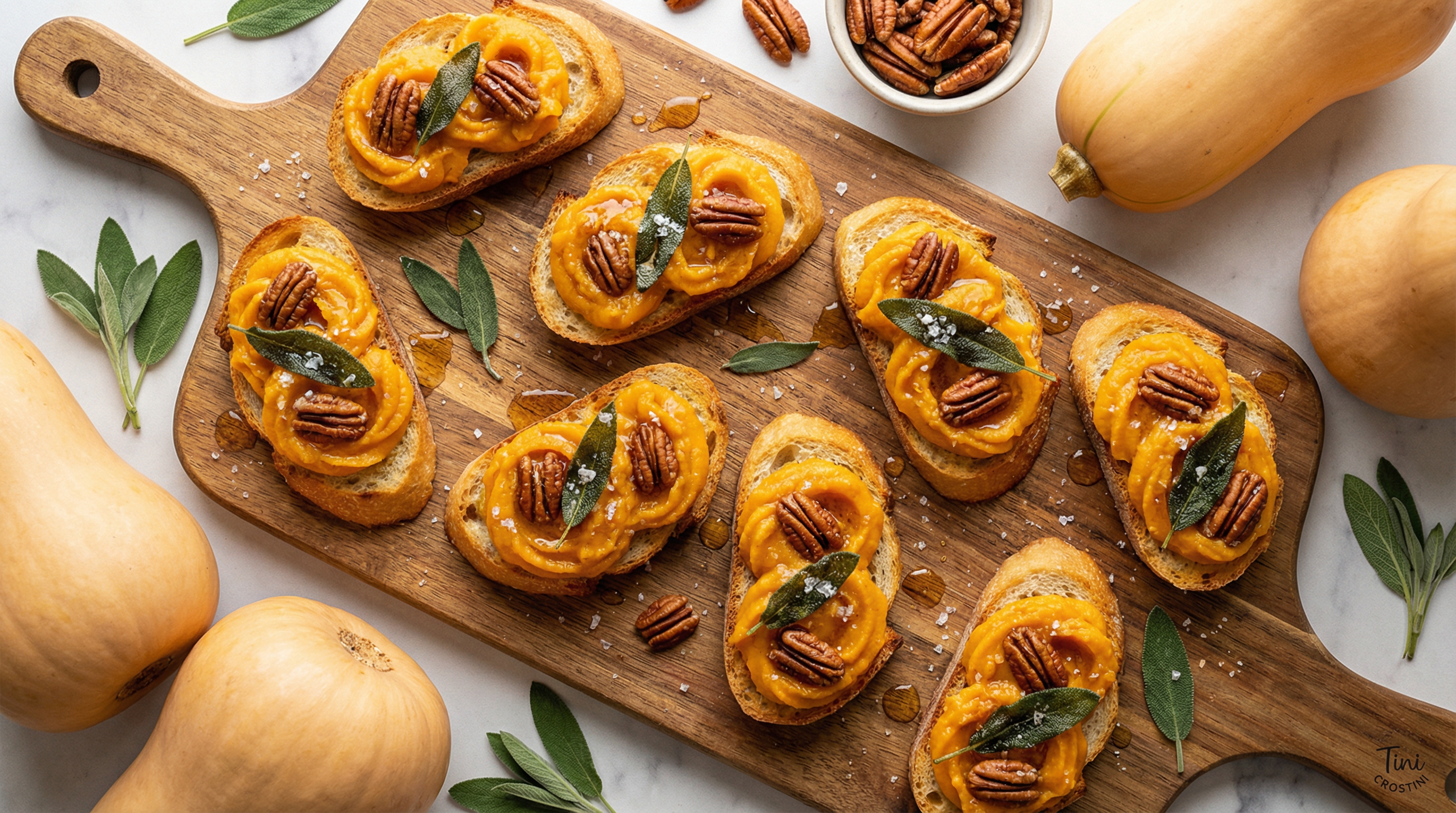 Brown Butter Butternut Squash and Sage Crostini